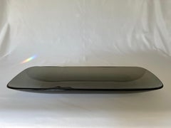 Fontana Arte 1960's Large Smoke Grey Curved Glass Centrepiece Tray