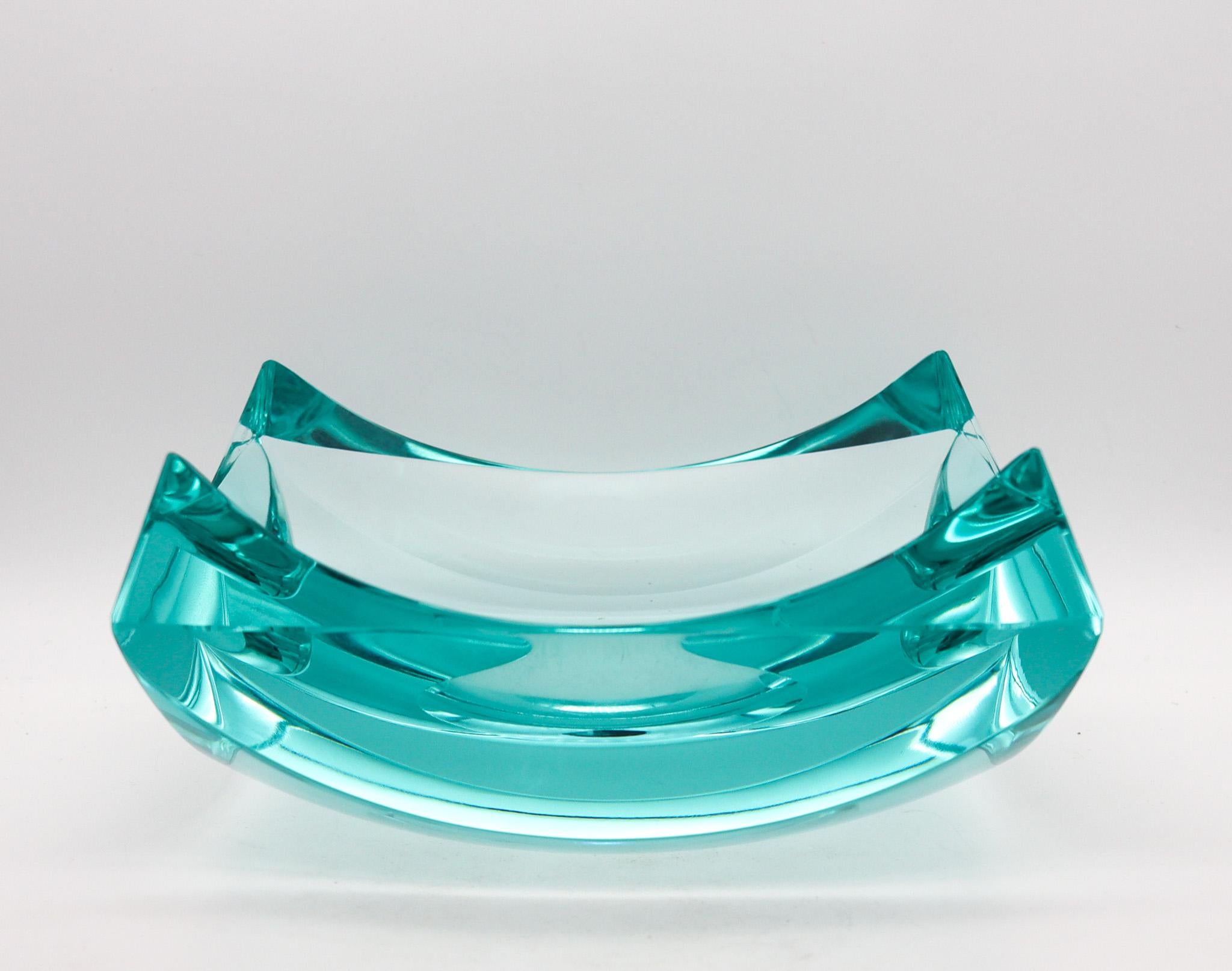 Fontana Arte 1970 By Erwin Walter Burger Plato decorativo cuadrado de cristal artístico Moderno de mediados de siglo en venta