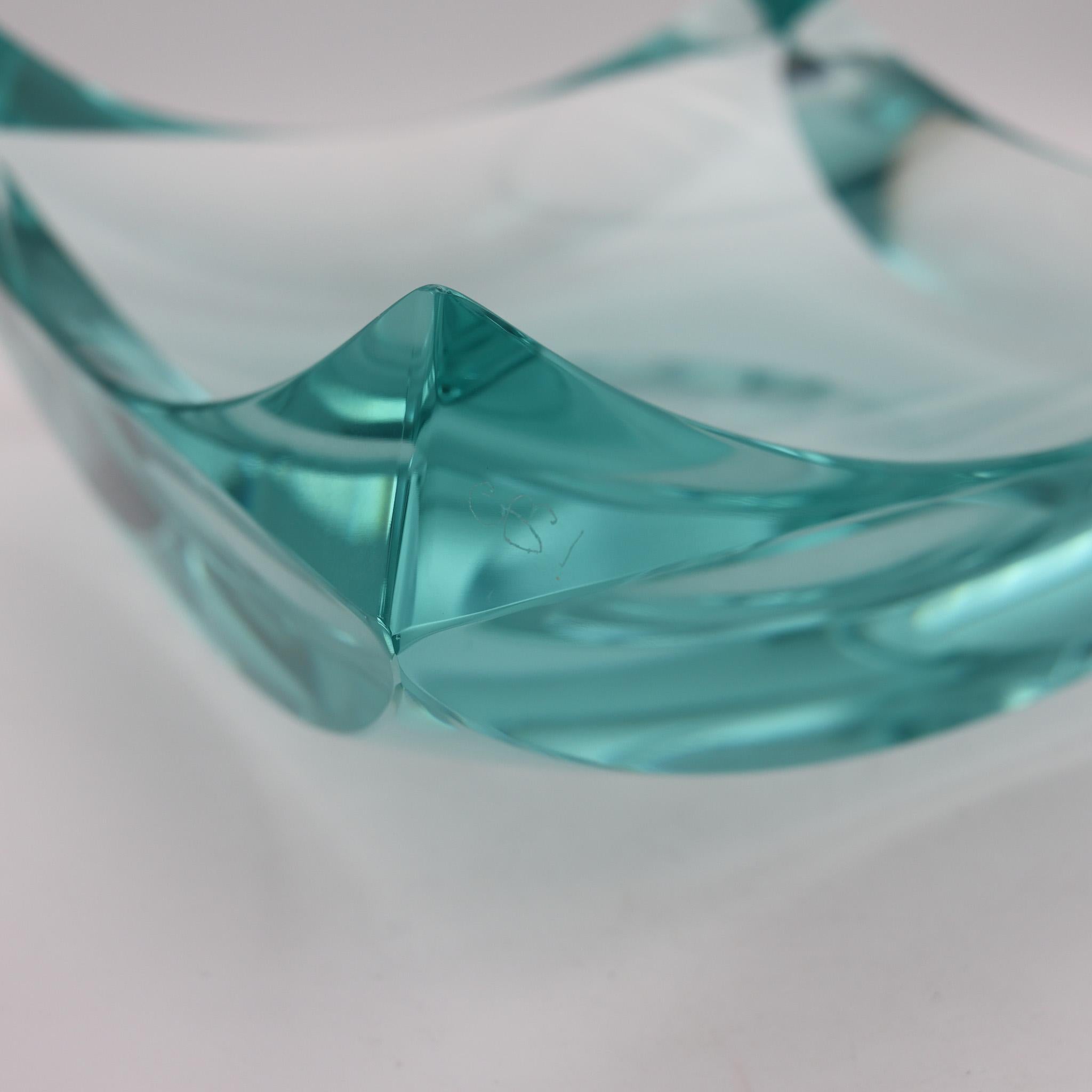 Fontana Arte 1970 By Erwin Walter Burger Plato decorativo cuadrado de cristal artístico en Excelente estado para la venta en Miami, FL