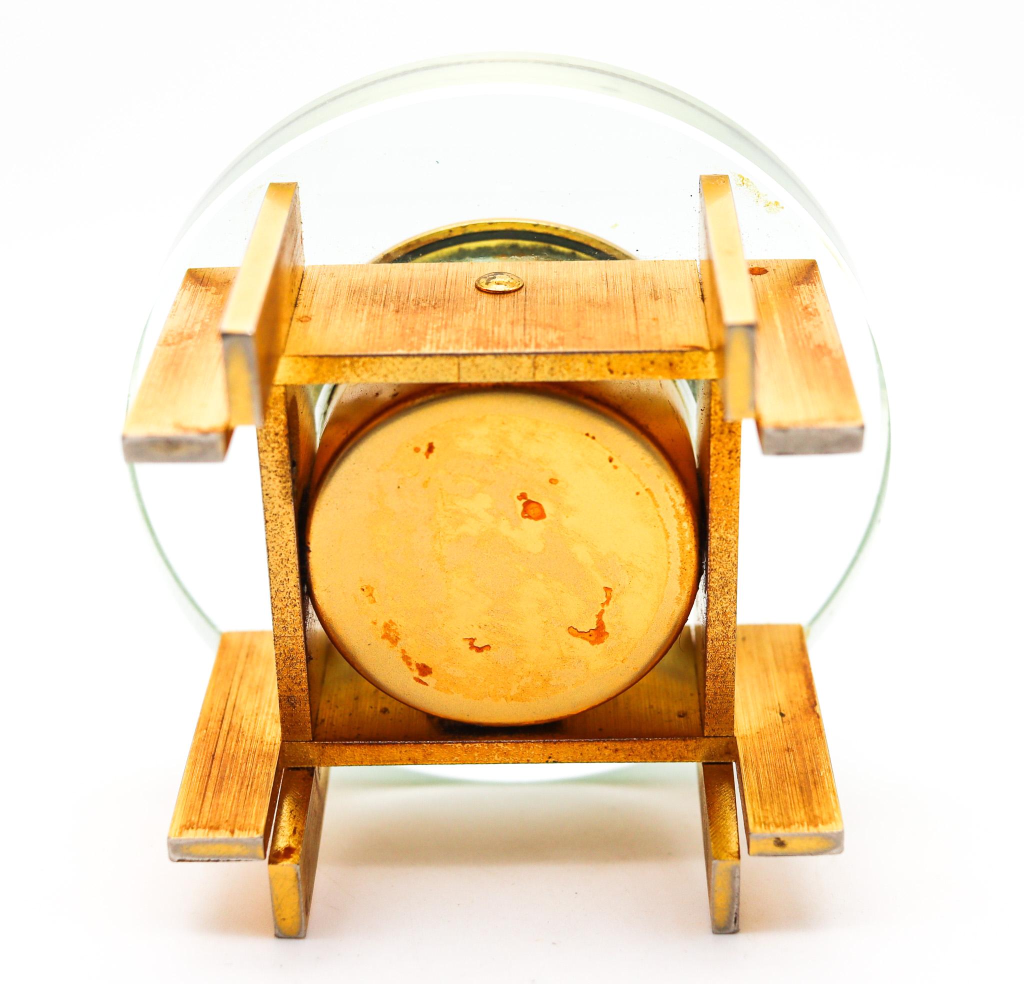 Mid-20th Century Fontana Arte 1970 Ronson Veraflame Desk Lighter In Glass And Gilt Bronze