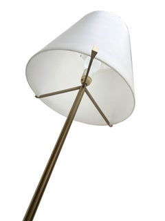 Fontana Arte 3247 Floor Lamp, Nickel-Plated Metal, Glass Diffuser