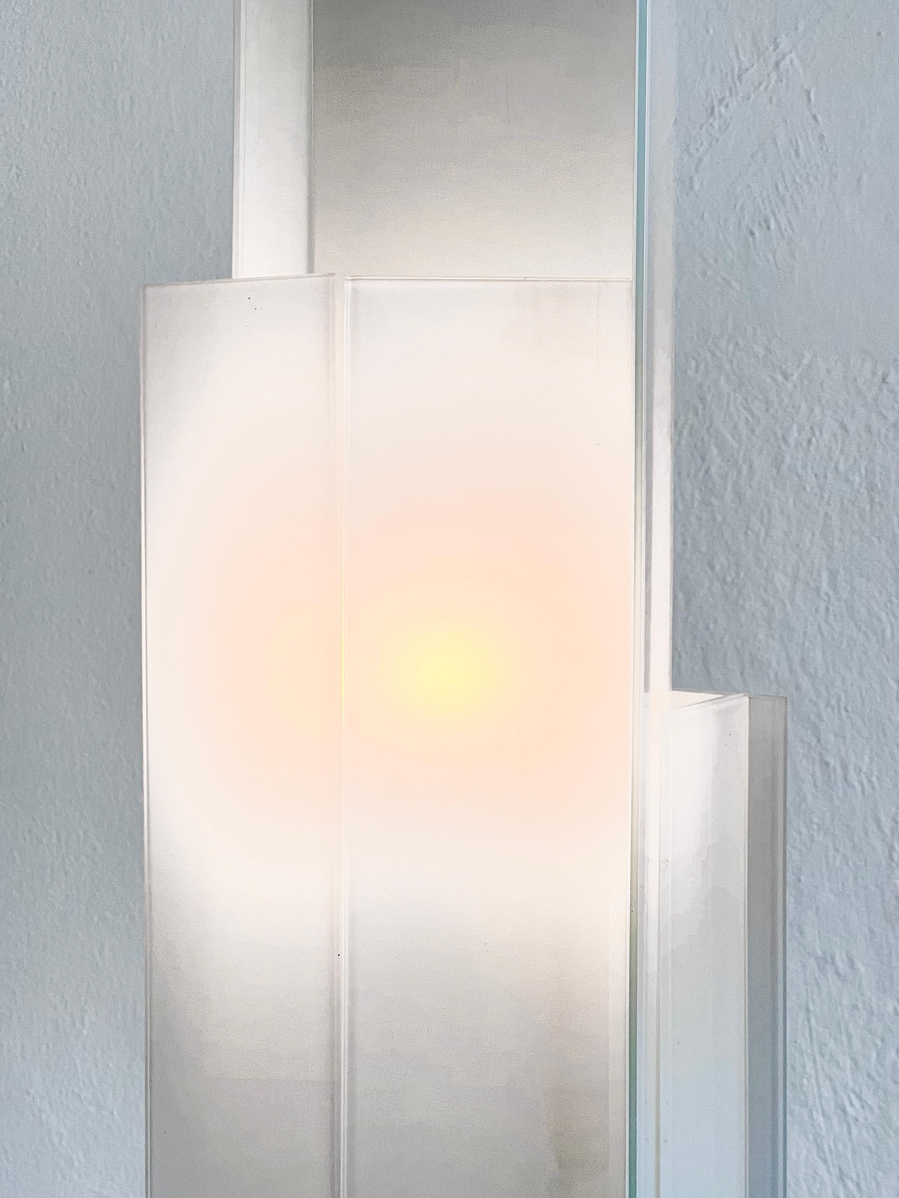 Contemporary Fontana Arte Floor Lamp, Glass Lighting , Sculptural  For Sale