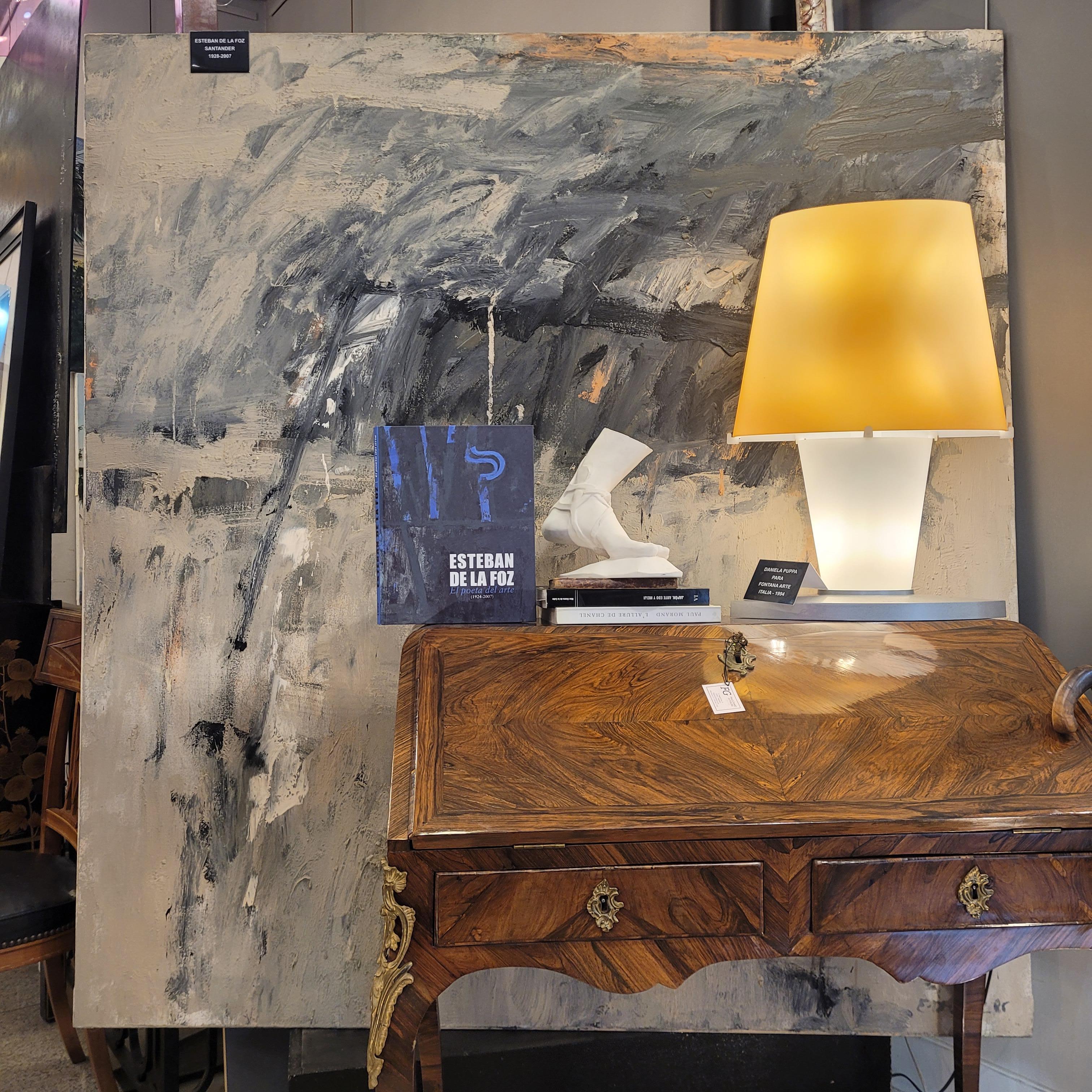 Fatto a mano Fontana Arte ambra e bianco Lampada da tavolo italiana 