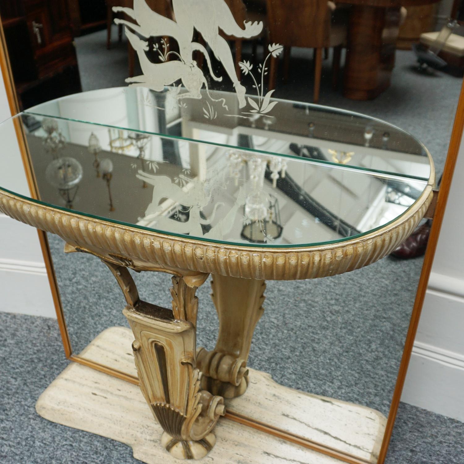 Fontana Arte Art Deco Mirrored Console Italian Circa 1930 In Excellent Condition For Sale In Forest Row, East Sussex