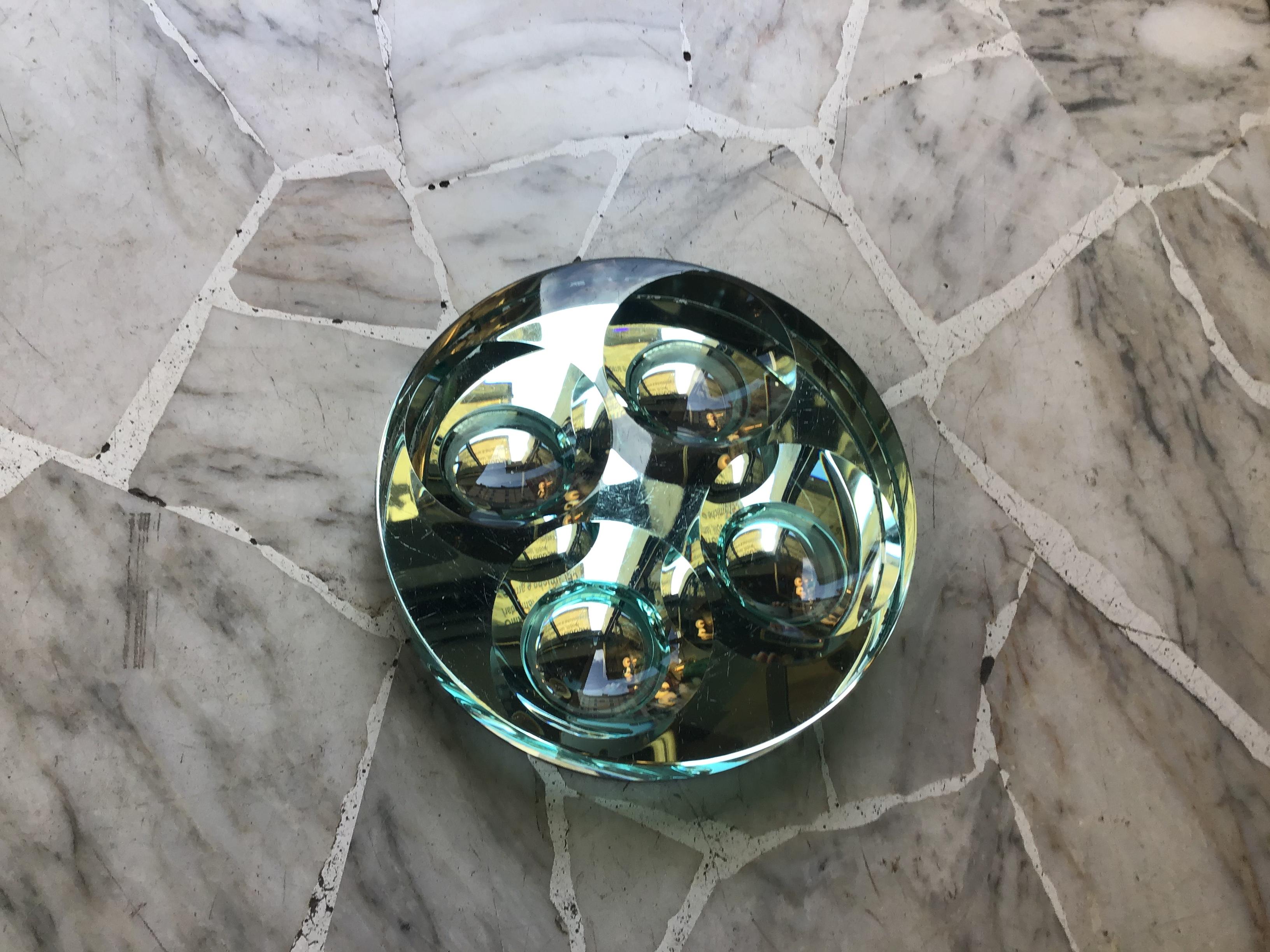 Autre Cendrier/centre de table/verre en verre Fontana Arte, 1950, Italie en vente