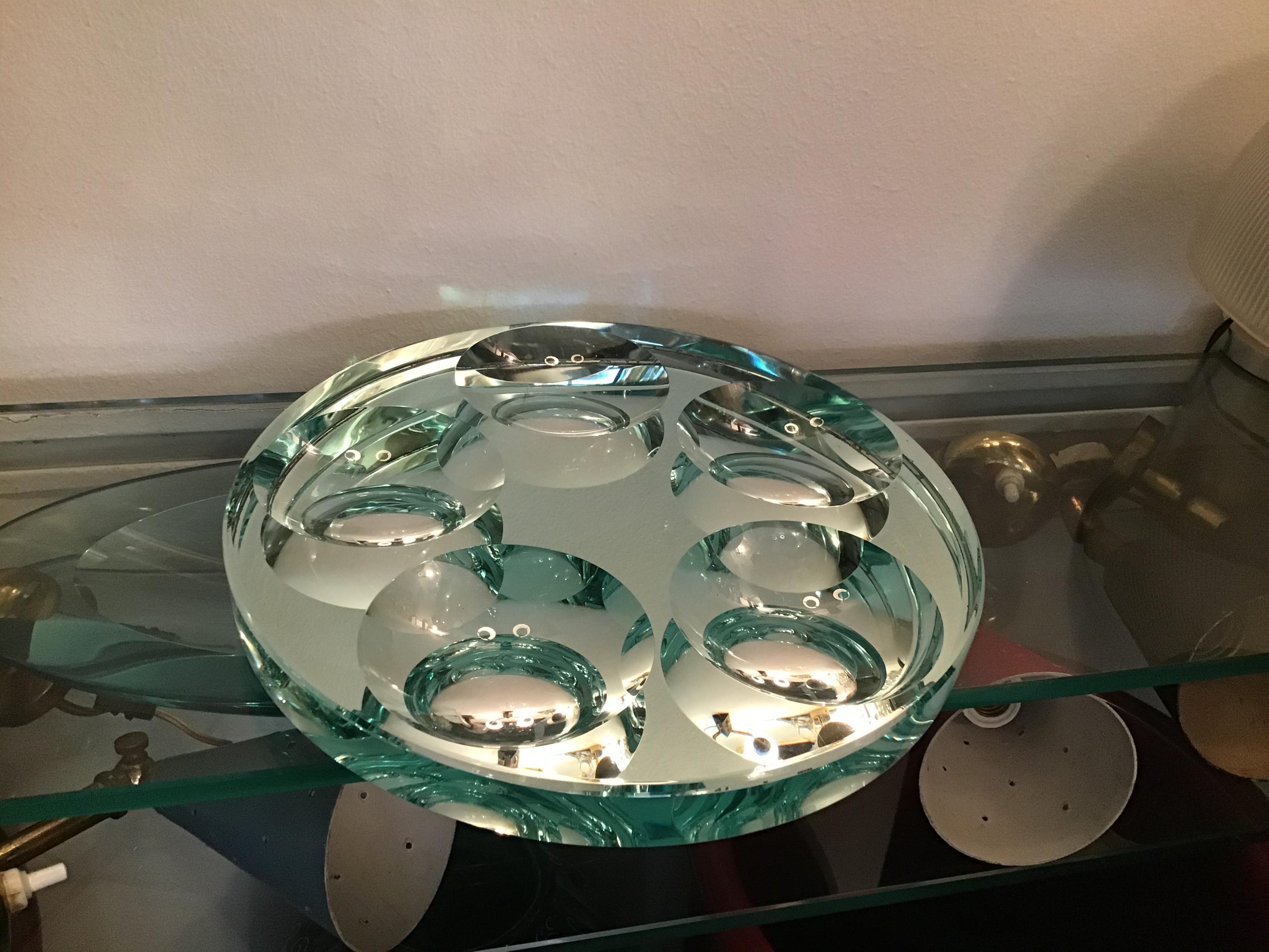Fontana Arte Ashtray/Empty Pockets Ground Glass, 1960, Italy In Excellent Condition For Sale In Milano, IT