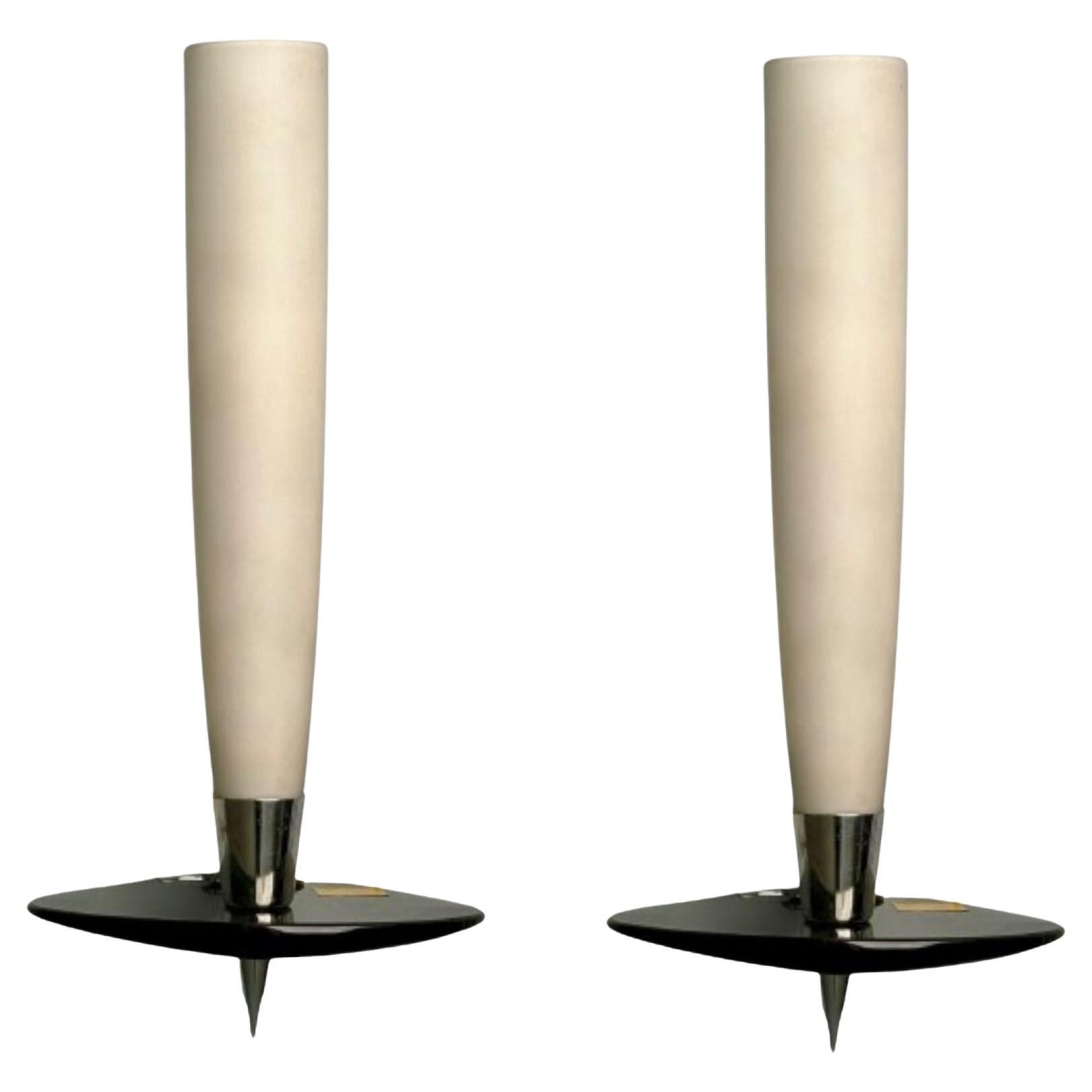 Fontana Arte Attr., Applique da parete, Cromo, Vetro, stile Mid-Century Modern italiano