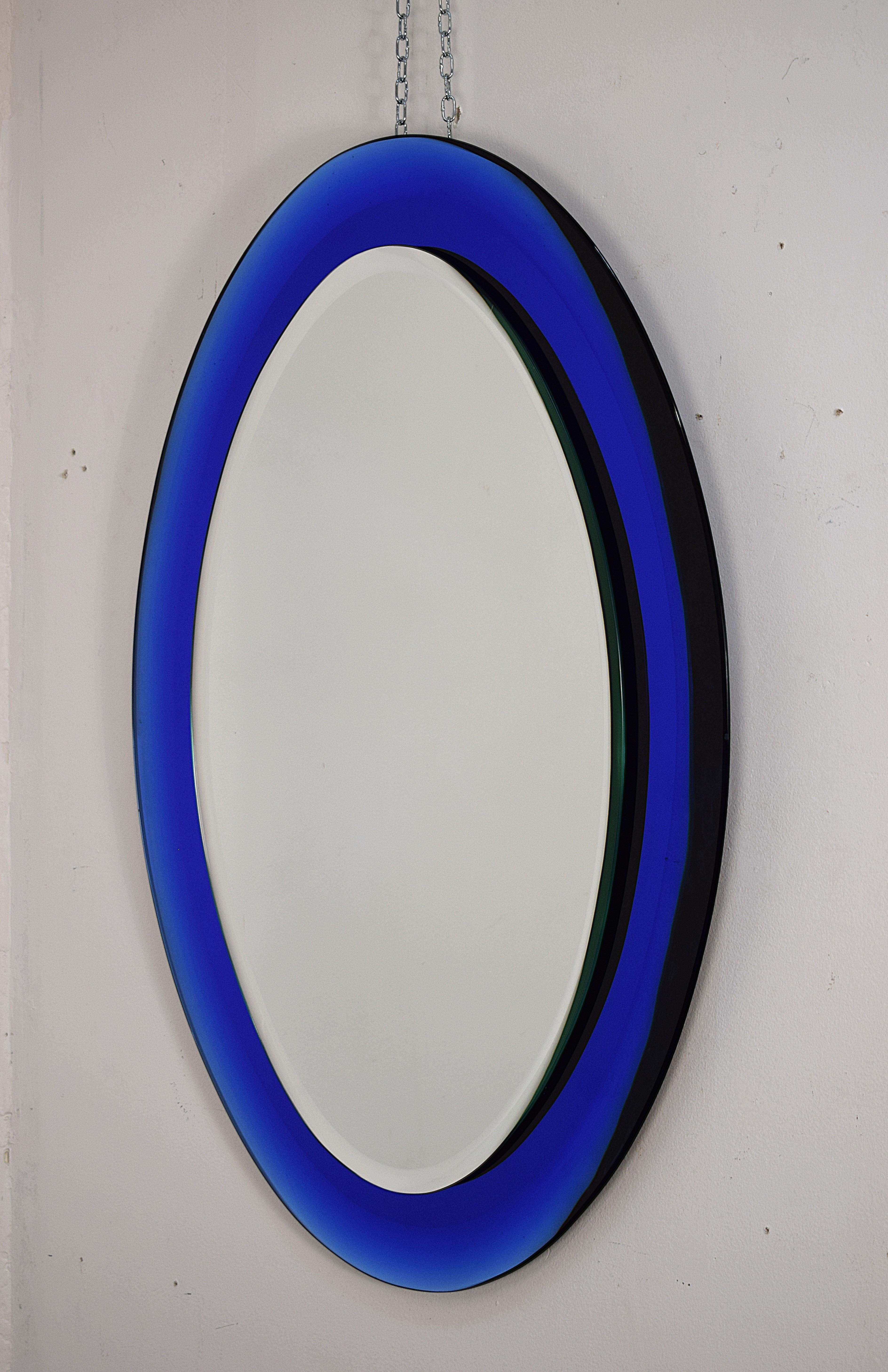 Mid-20th Century Fontana Arte (Attr.) Specchiera Ovale, 196 en vente