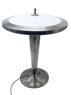 Fontana Arte Attrib. Nickel-Plated Brass Table Lamp, Italy, 1930s