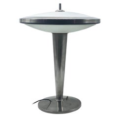 Fontana Arte Attrib. Nickel-Plated Brass Table Lamp, Italy, 1930s