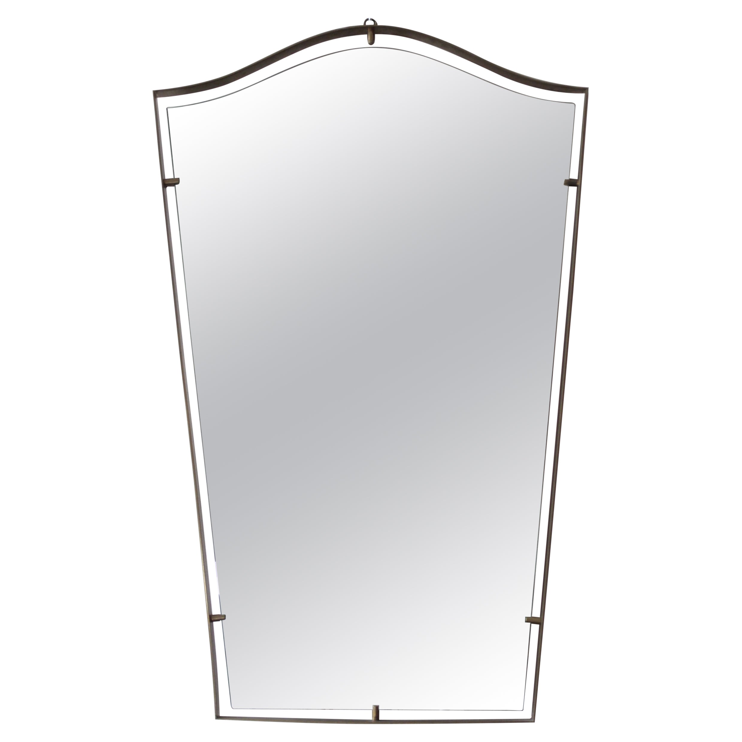 Fontana Arte Attribution, Mirror, Brass, Italy, 1950s For Sale