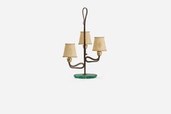 Fontana Arte Attribution, Table Lamp, Brass, Glass, Paper, Italy, 1940s