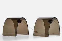 Fontana Arte Attribution, Tischlampen, Glas, Messing, Italien, 1970er Jahre