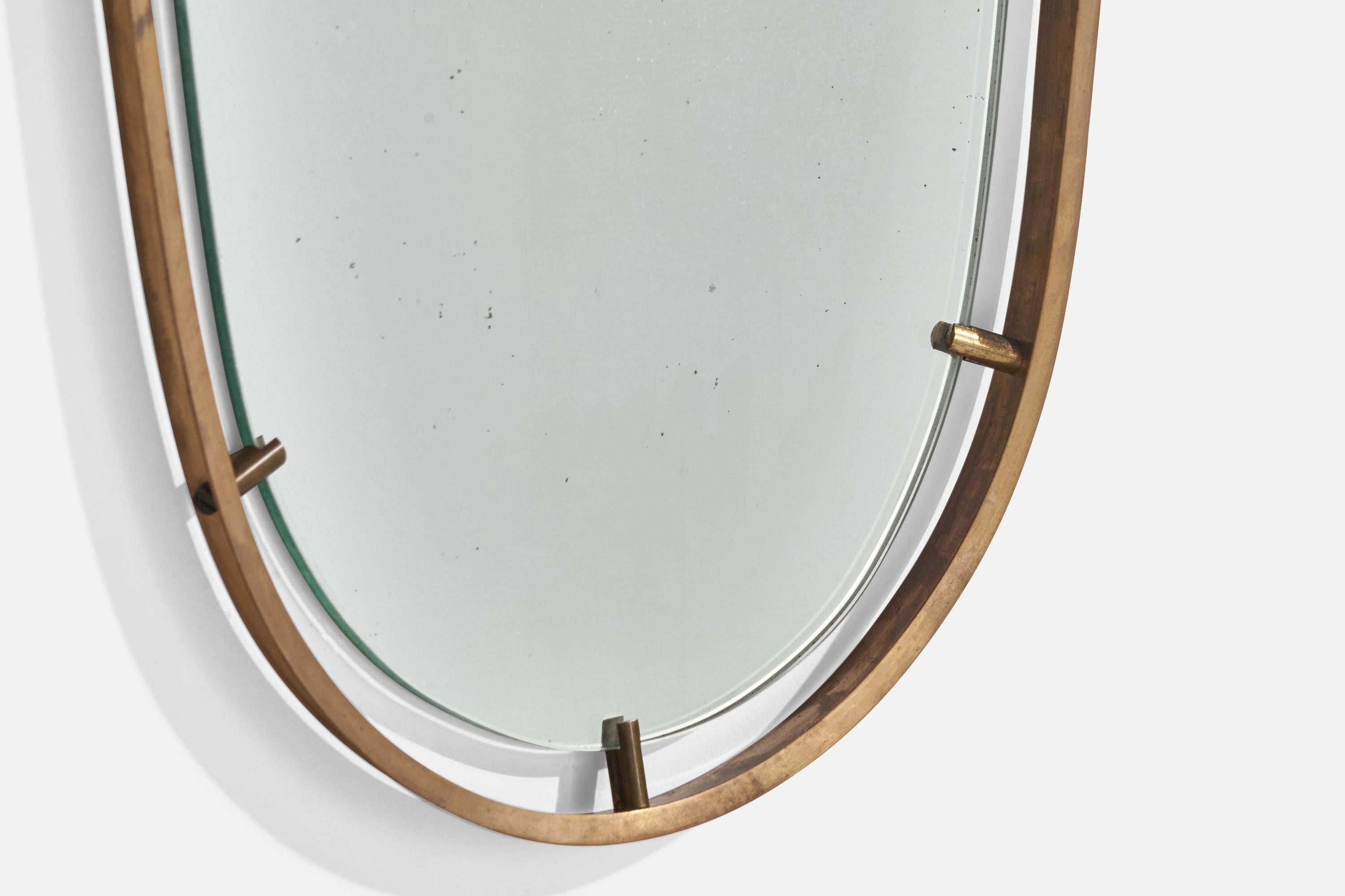 Fontana Arte Attribution, Wall Mirror, Brass, Italy, 1940s 2