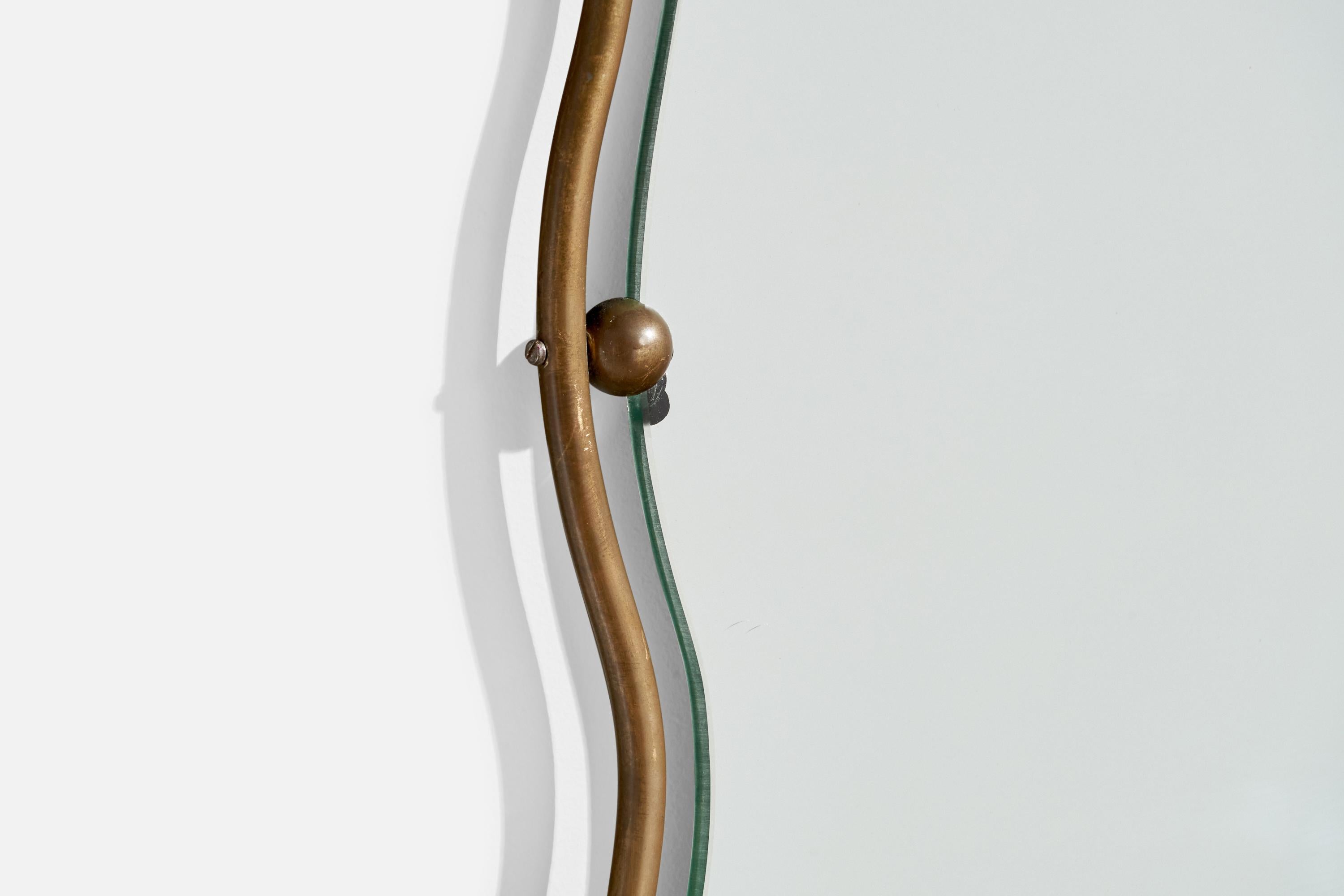 Fontana Arte Attribution, Specchio da parete, Ottone, Italia, anni '40 in vendita 3