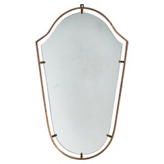 Fontana Arte Attribution, Wall Mirror, Brass, Italy, 1940s