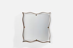 Fontana Arte Attribution, Specchio da parete, Ottone, Italia, anni '40