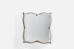 Fontana Arte Attribution, Wall Mirror, Brass, Italy, 1940s