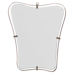 Attribuation Fontana Arte, miroir mural, laiton, Italie, années 1950