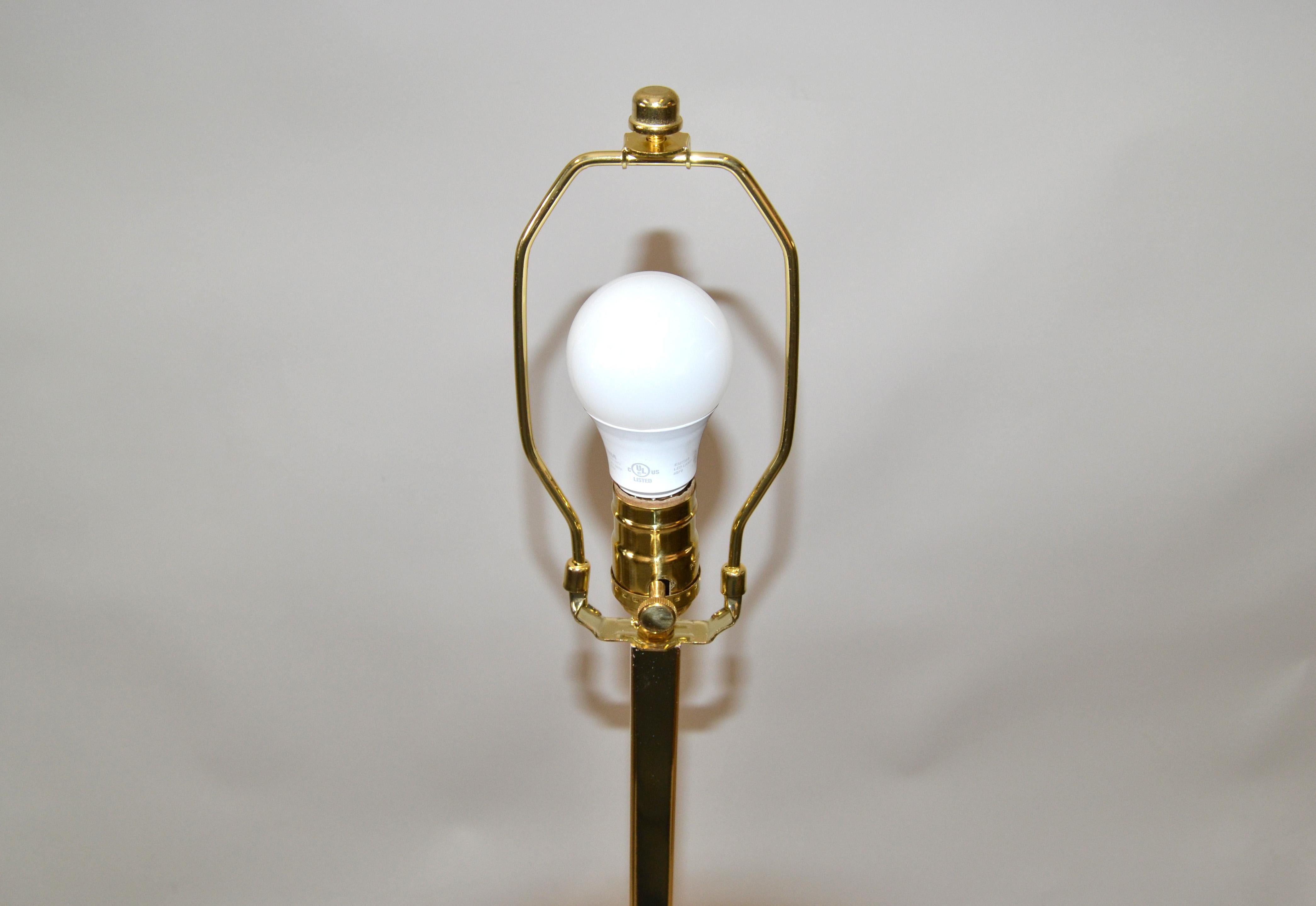 Fontana Arte Beveled Glass & Polished Brass Floor Lamp Fabric Shade, Italy, 1960 For Sale 4
