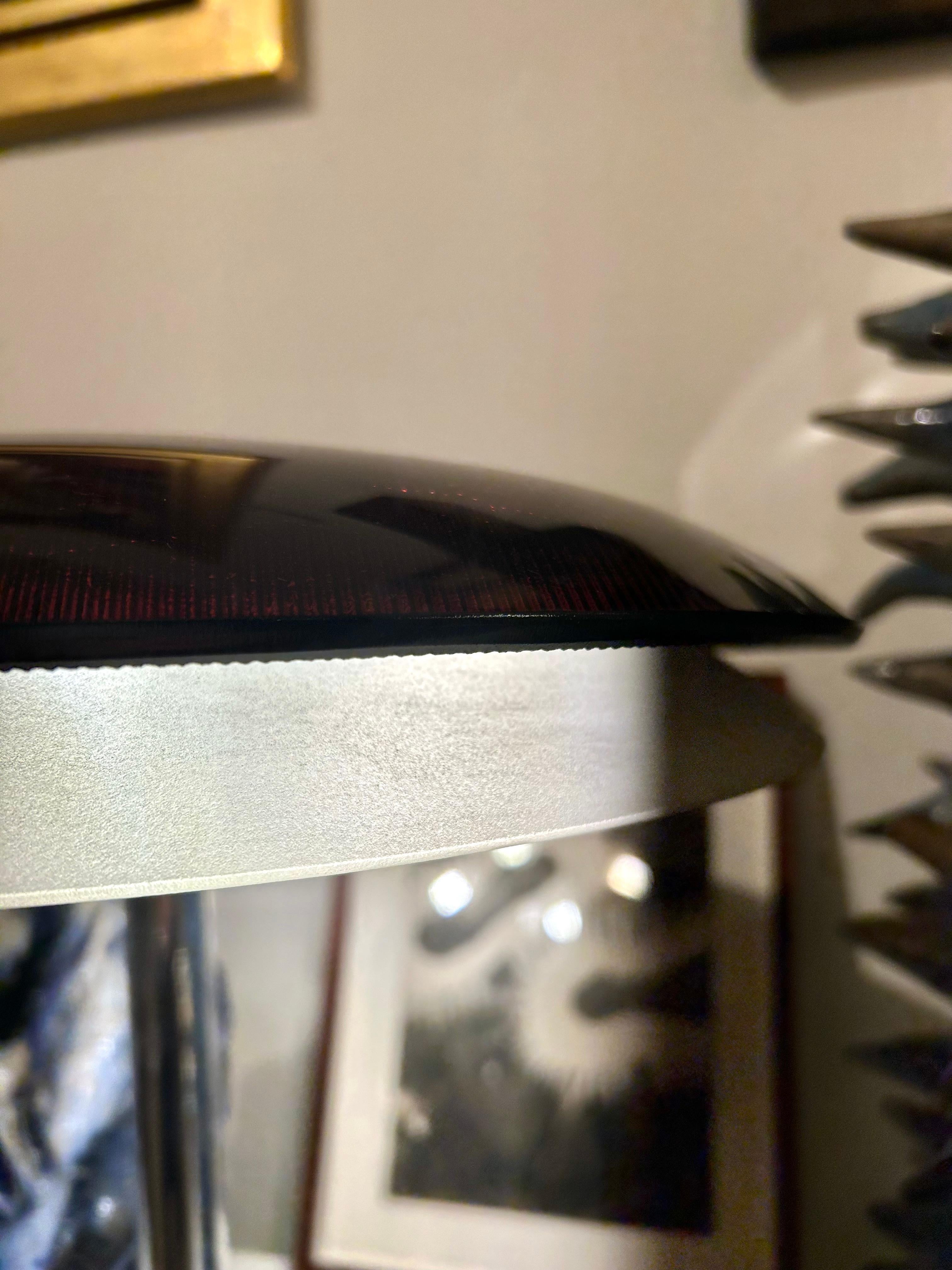 Fontana Arte Bis Table Lamp with Chrome Base and Black Glass, Italy, 1960s For Sale 3