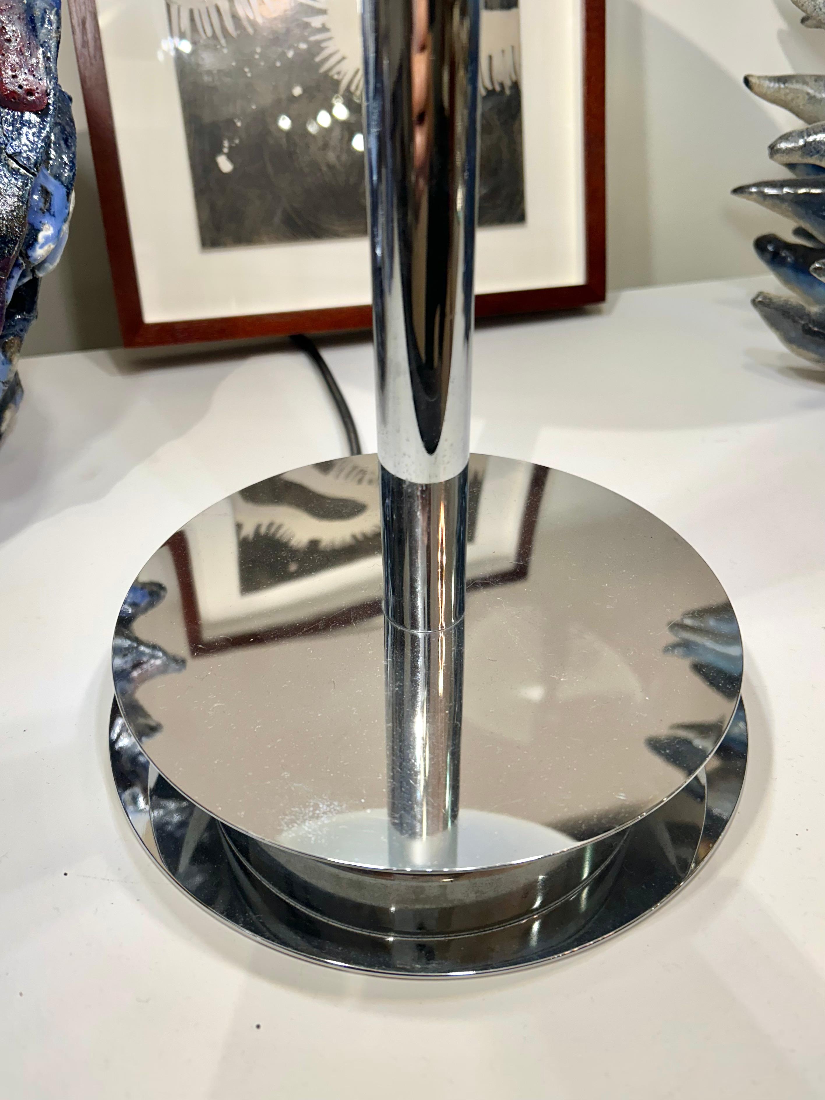 Fontana Arte Bis Table Lamp with Chrome Base and Black Glass, Italy, 1960s For Sale 4