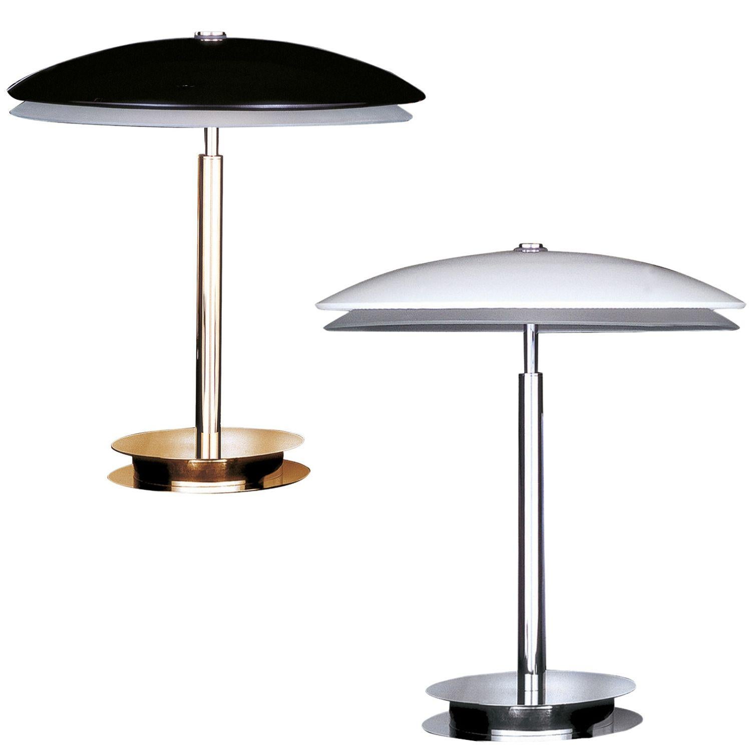 Mid-Century Modern Lampe de table 'Bis/Tris' Fontana Arte en chrome et verre en vente