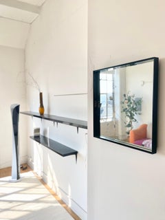 Fontana Arte Black Metal and Glass Mirror Model "1928" Design Max Ingrand, 1960s