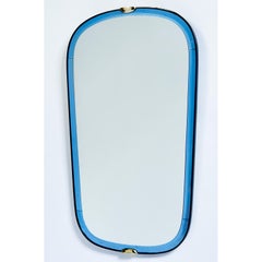 Fontana Arte Blue Glass Mirror, 1950s