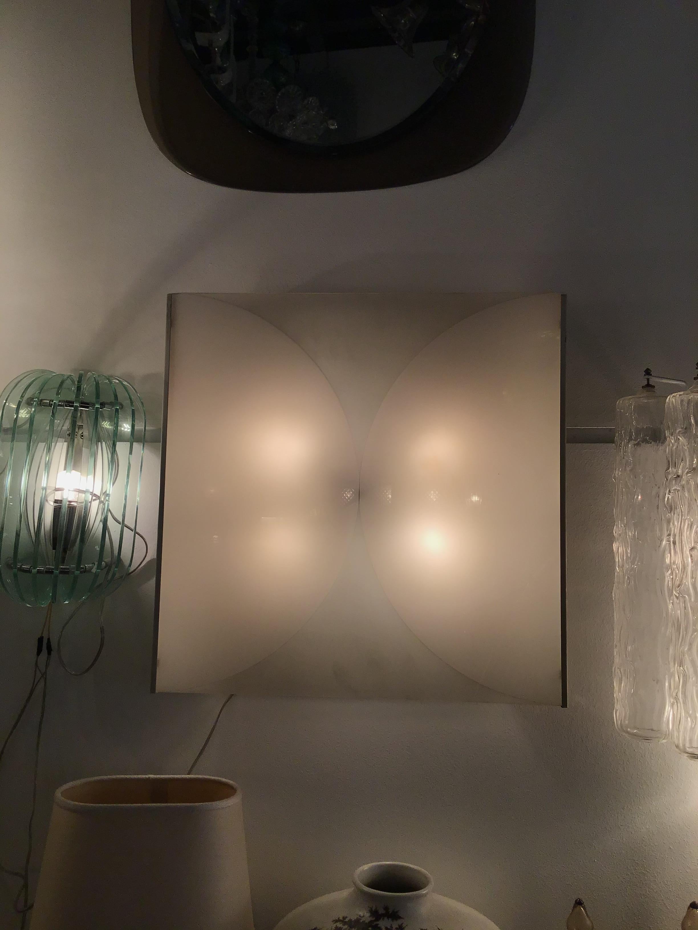 Wandleuchten oder Deckenleuchten aus Glas und Metall von Fontana Arte Bobo Piccoli, 1970, Italien im Angebot 4