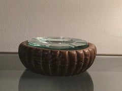 Fontana Arte Box/Empty Pockets/Ashtray Glass Wood, 1950, Italy
