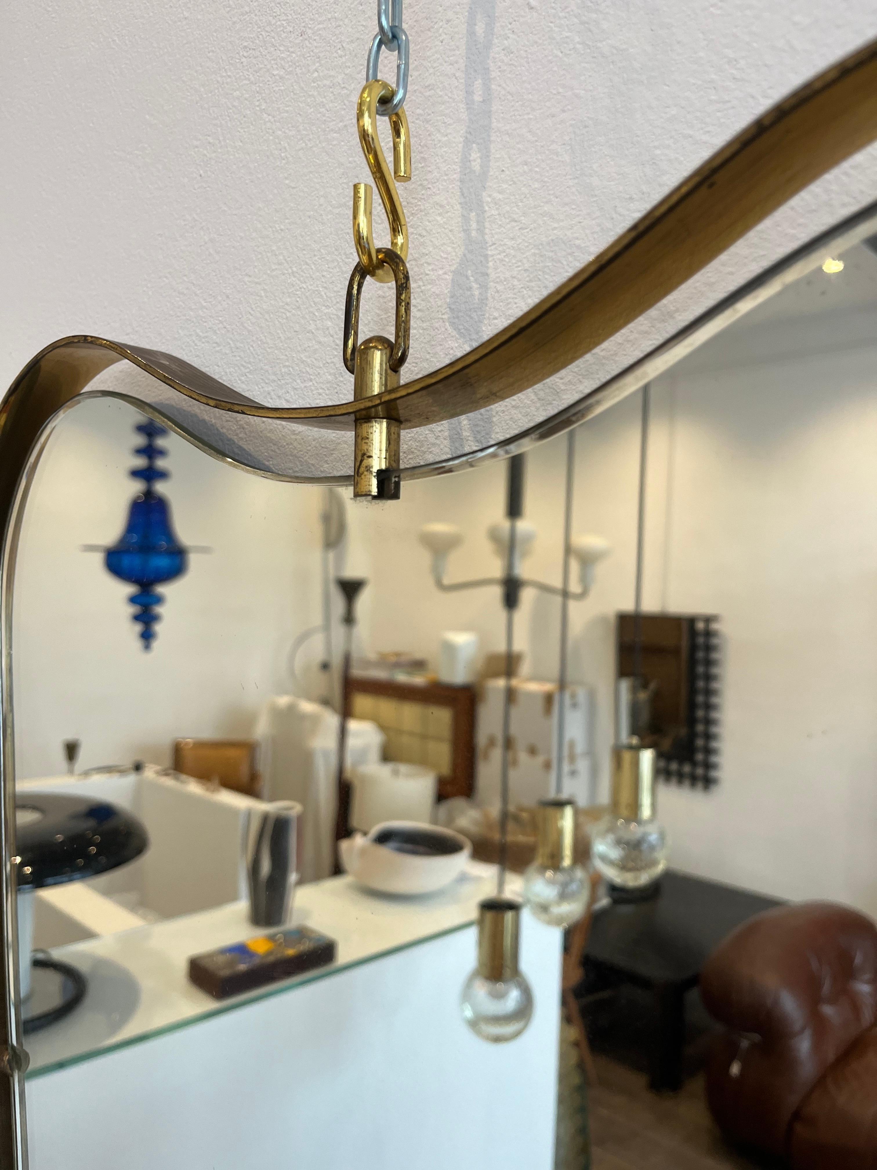 Fontana Arte Brass Mirror, 1950s For Sale 5