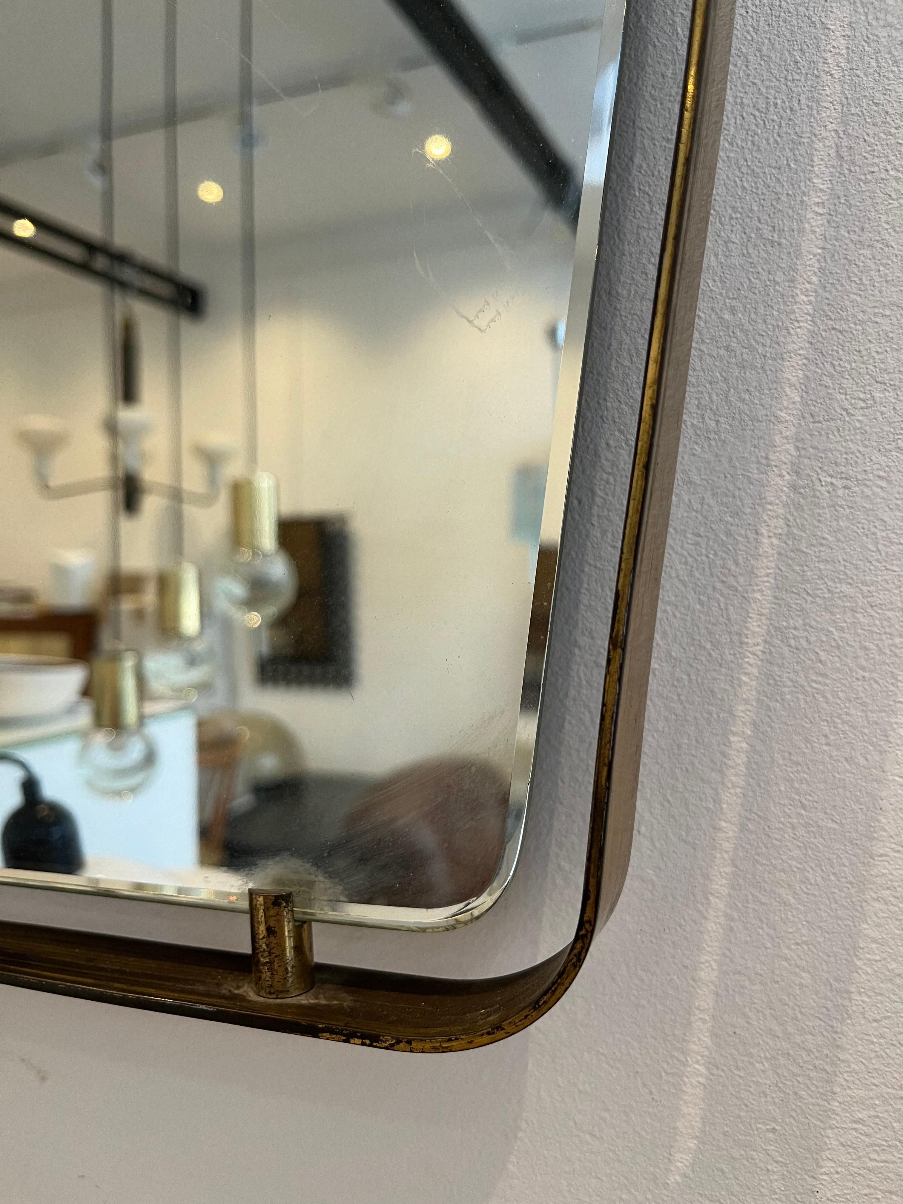 Fontana Arte Brass Mirror, 1950s For Sale 6