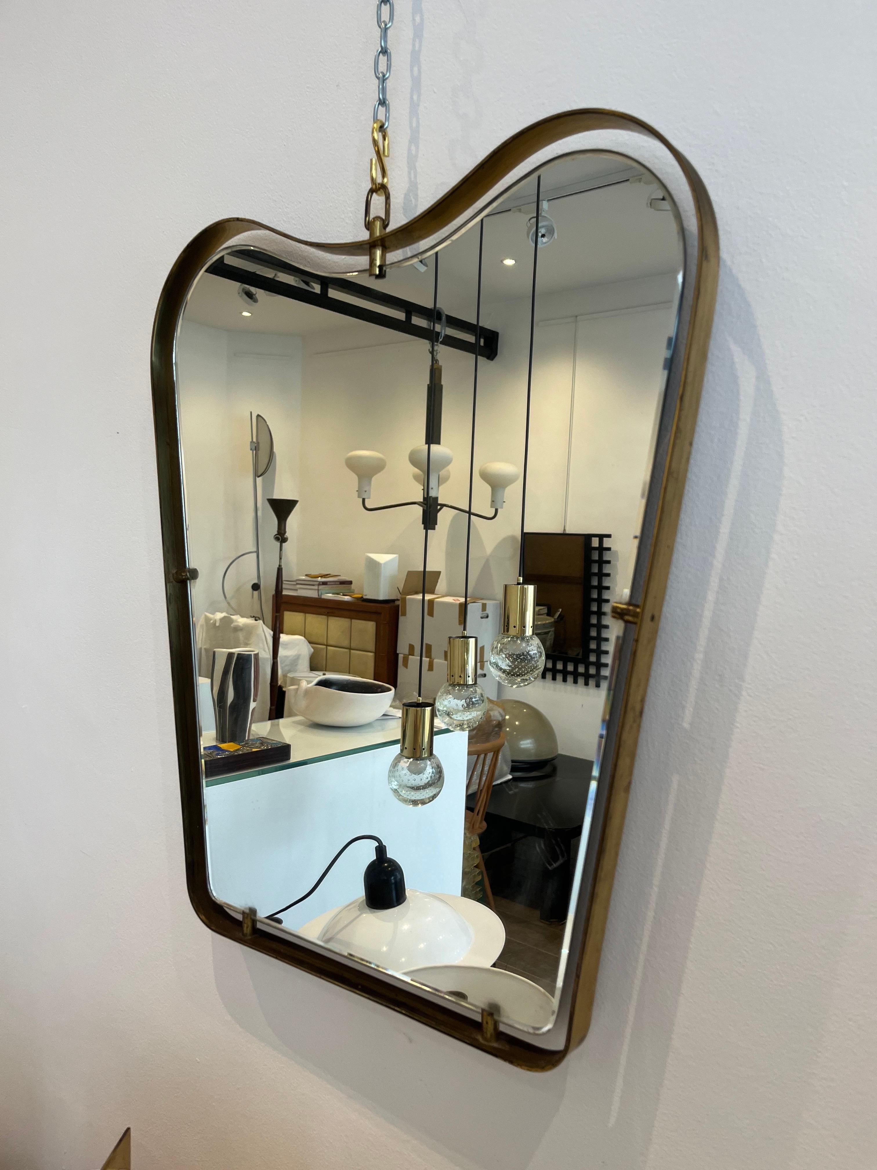 Fontana Arte Brass Mirror, 1950s For Sale 8
