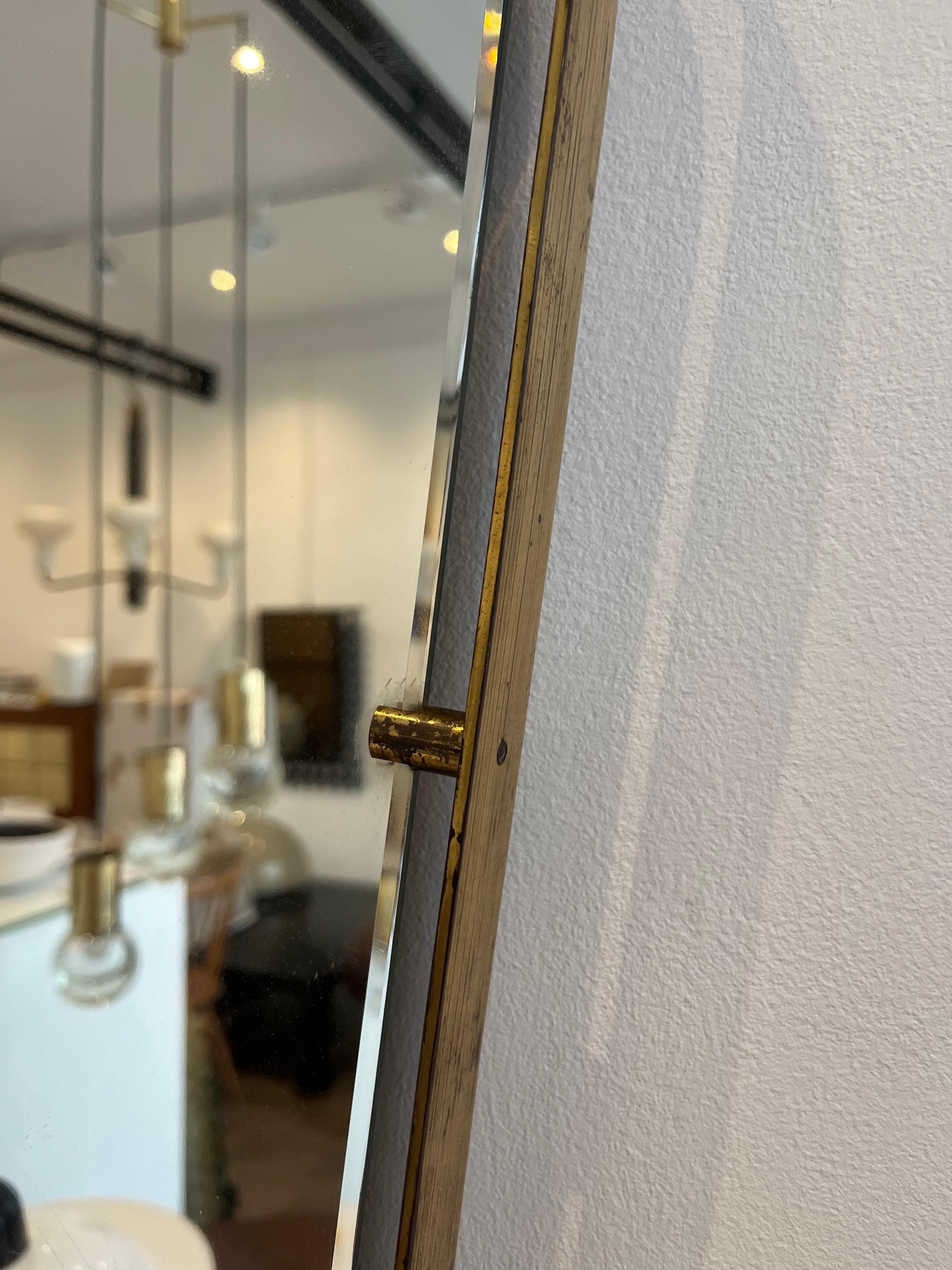 Fontana Arte Brass Mirror, 1950s For Sale 1