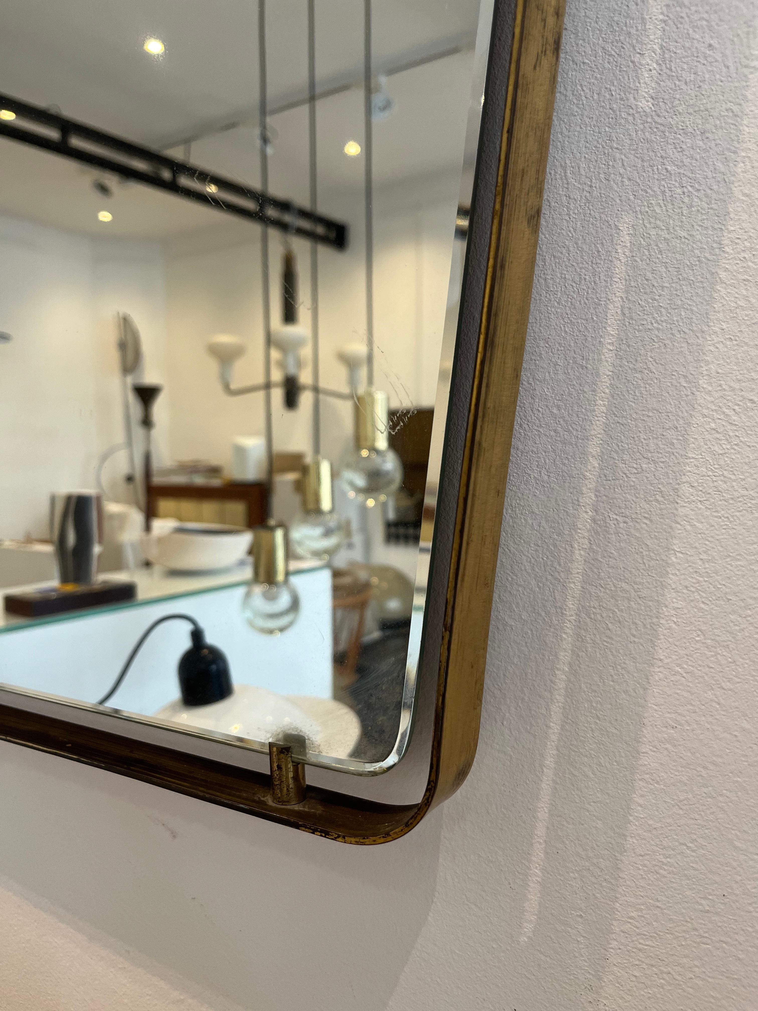 Fontana Arte Brass Mirror, 1950s For Sale 3