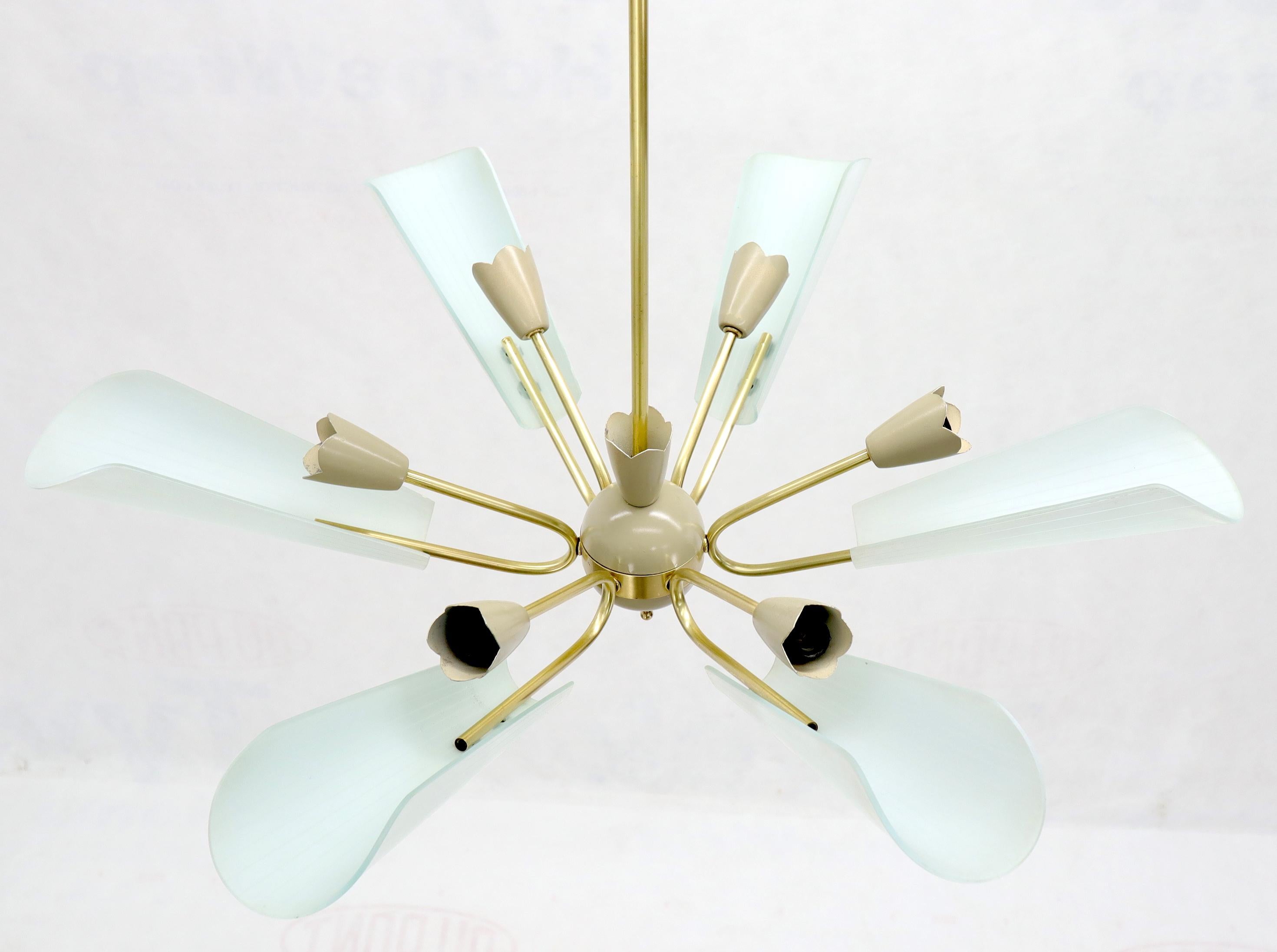 Fontana Arte Brass Sputnik Chandelier Light Fixture For Sale 7