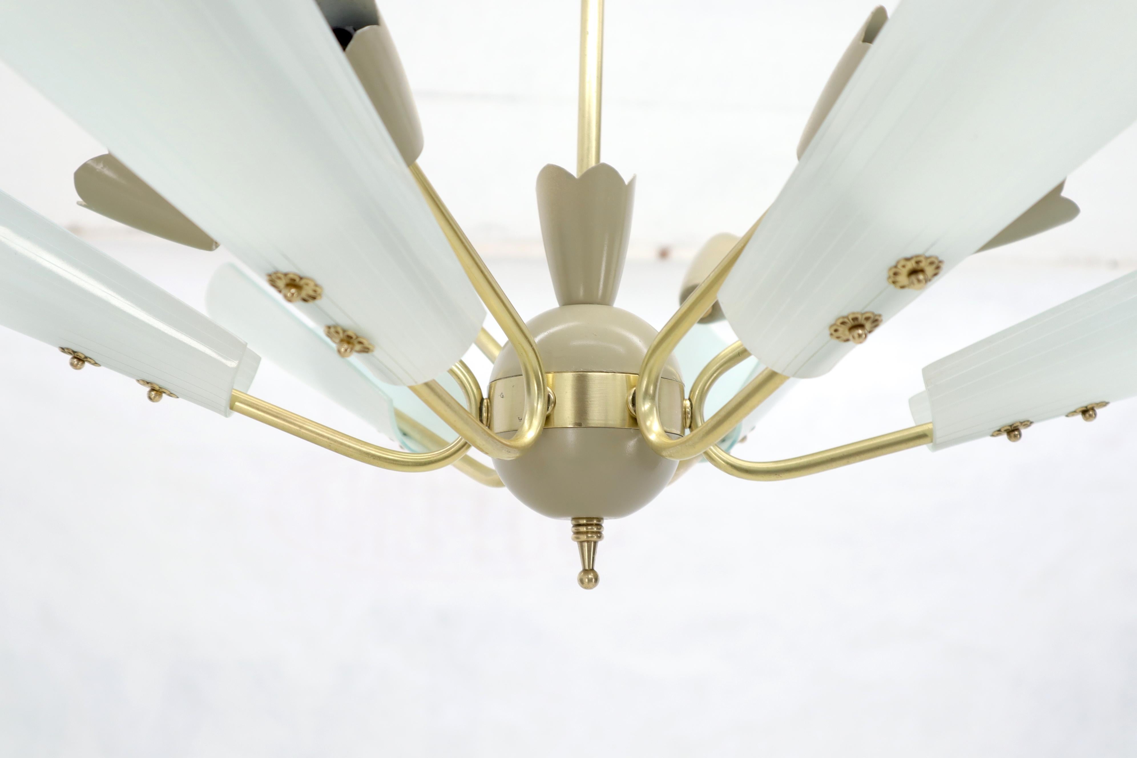 Fontana Arte Brass Sputnik Chandelier Light Fixture For Sale 8