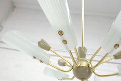 Fontana Arte Brass Sputnik Chandelier Light Fixture