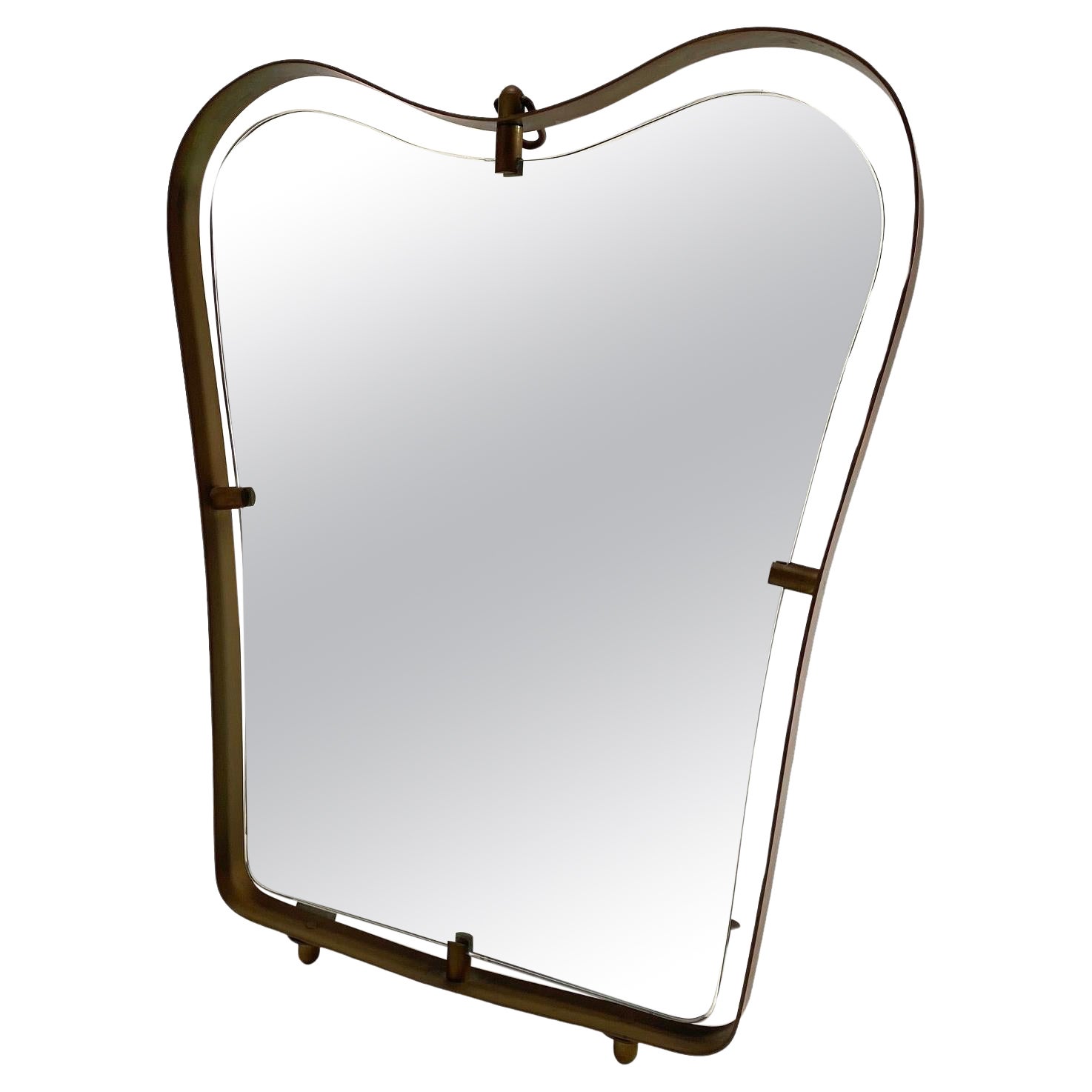 Fontana Arte, Brass table mirror, Italy, 1940s