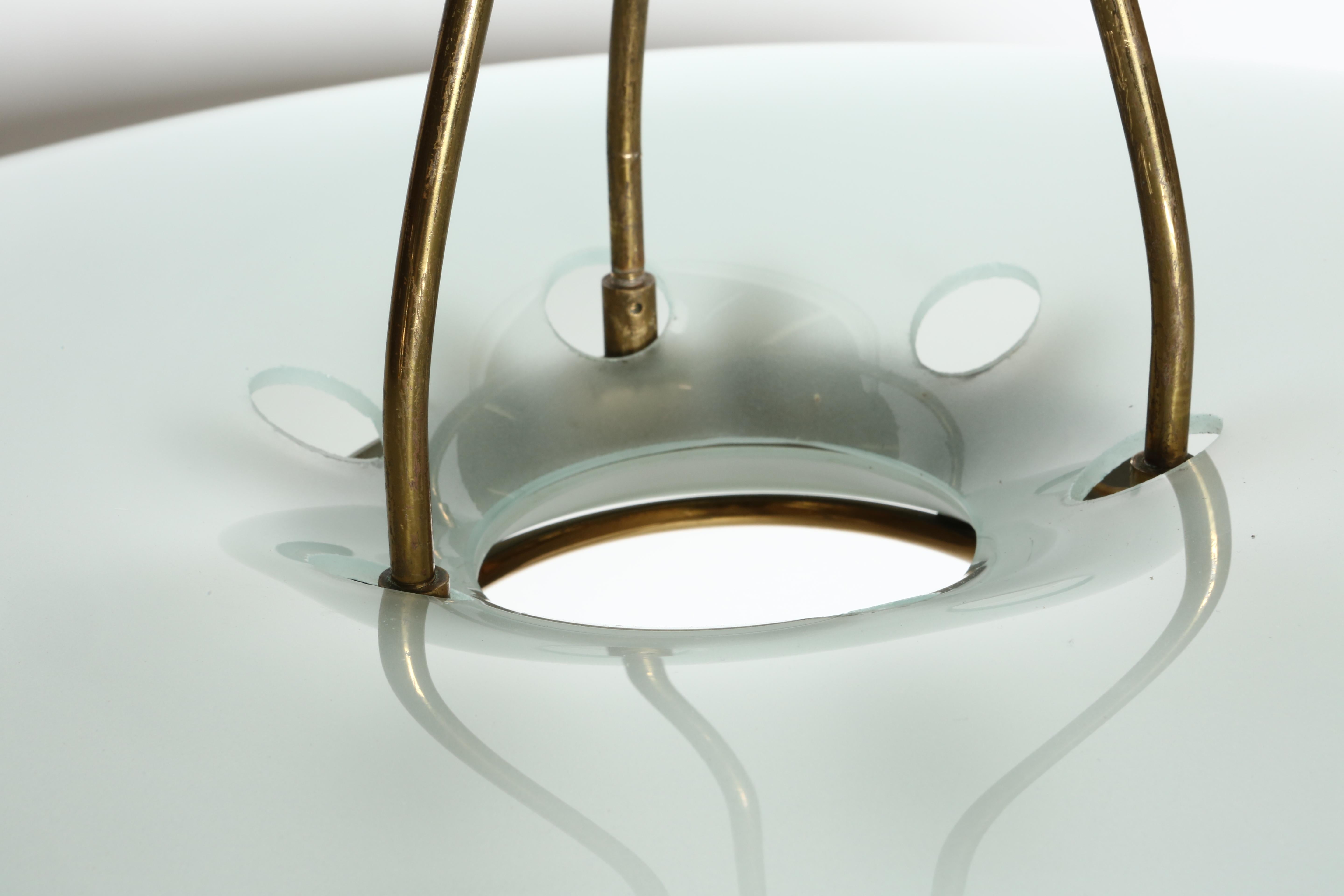 Fontana Arte by Max Ingrand ceiling suspension, Italy circa 1960s For Sale 4