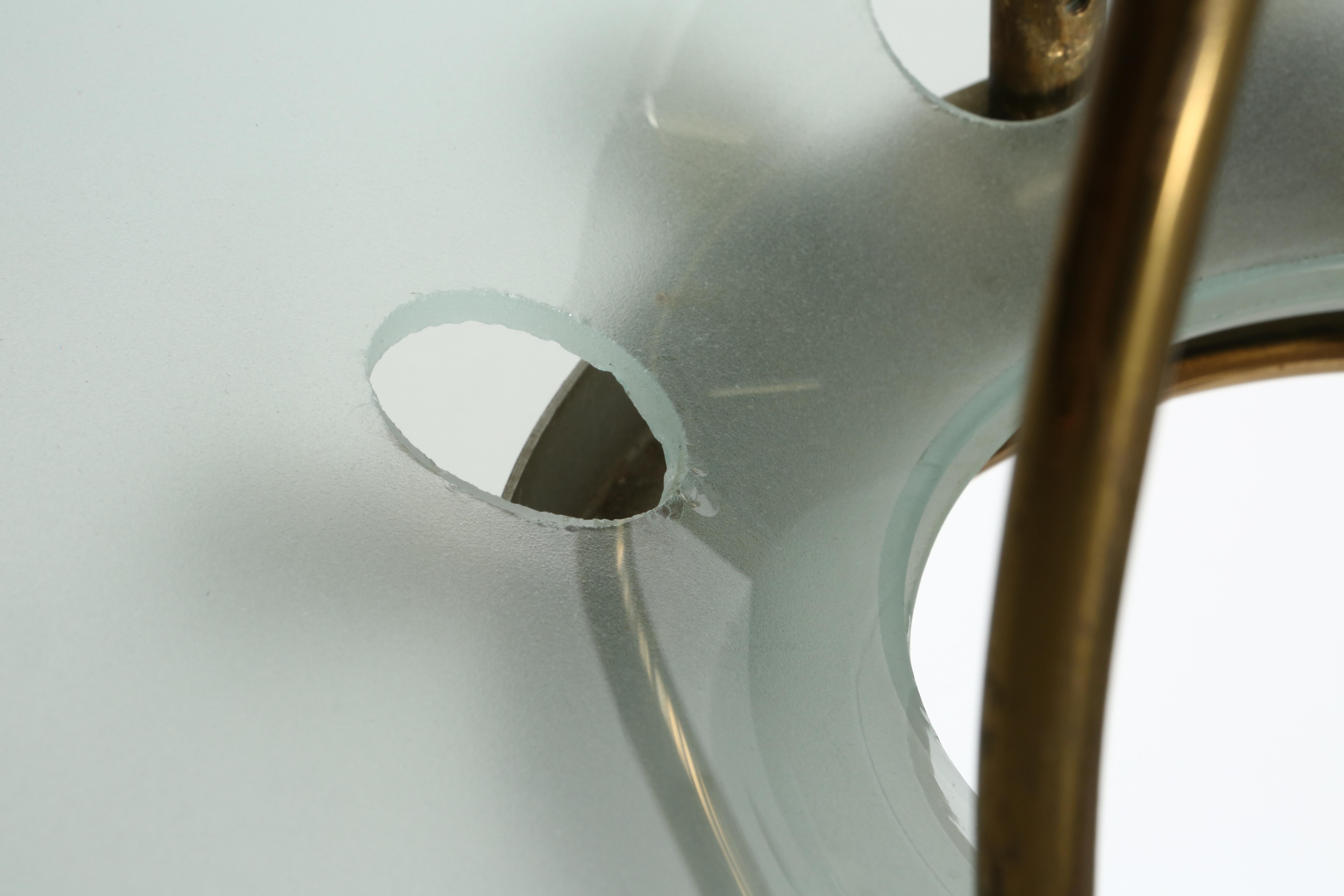 Fontana Arte by Max Ingrand ceiling suspension, Italy circa 1960s For Sale 7