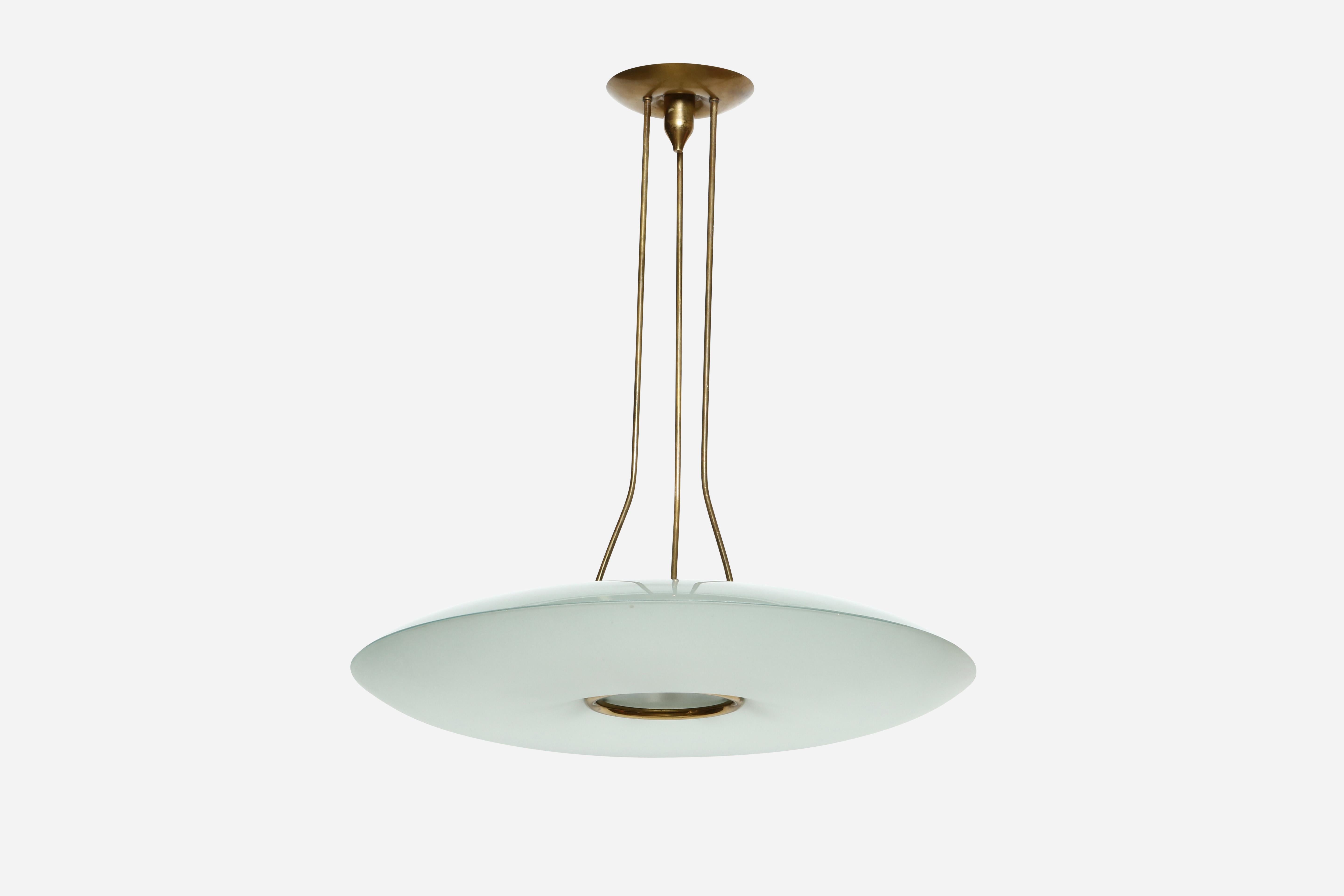 Fontana Arte by Max Ingrand ceiling suspension, Italy circa 1960s For Sale 8