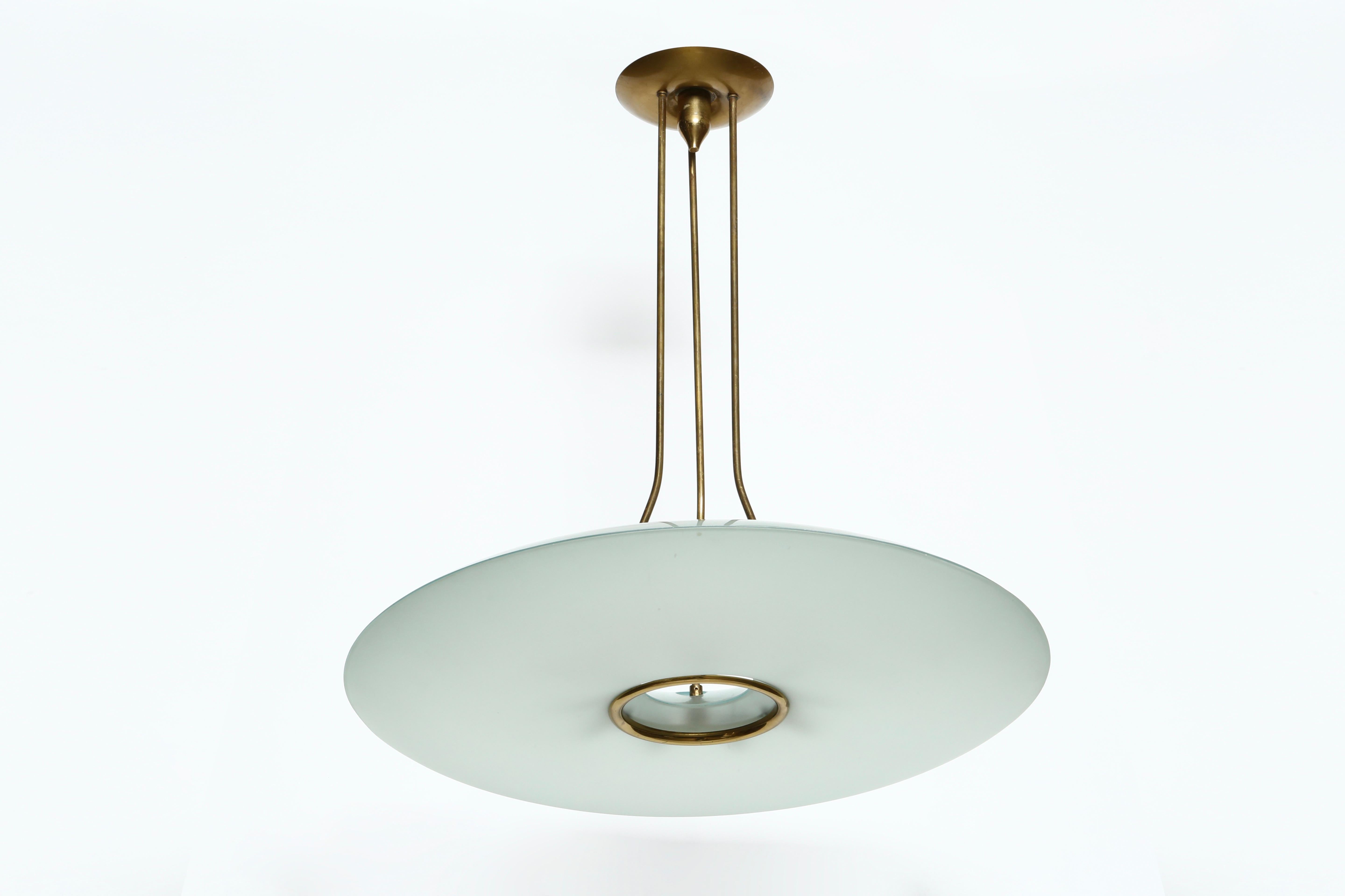 Italian Fontana Arte by Max Ingrand ceiling suspension, Italy circa 1960s For Sale