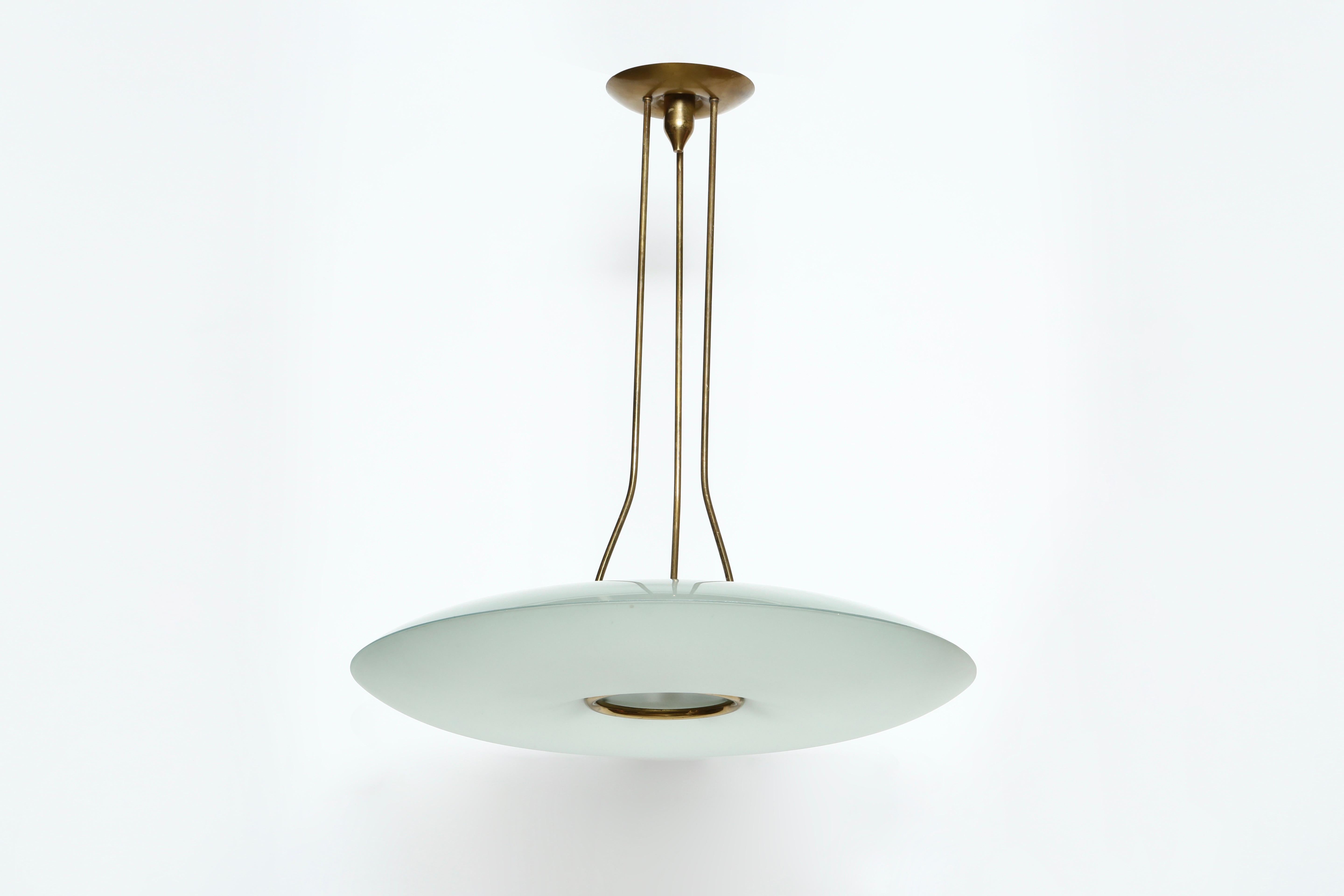 Mid-20th Century Fontana Arte by Max Ingrand ceiling suspension, Italy circa 1960s For Sale