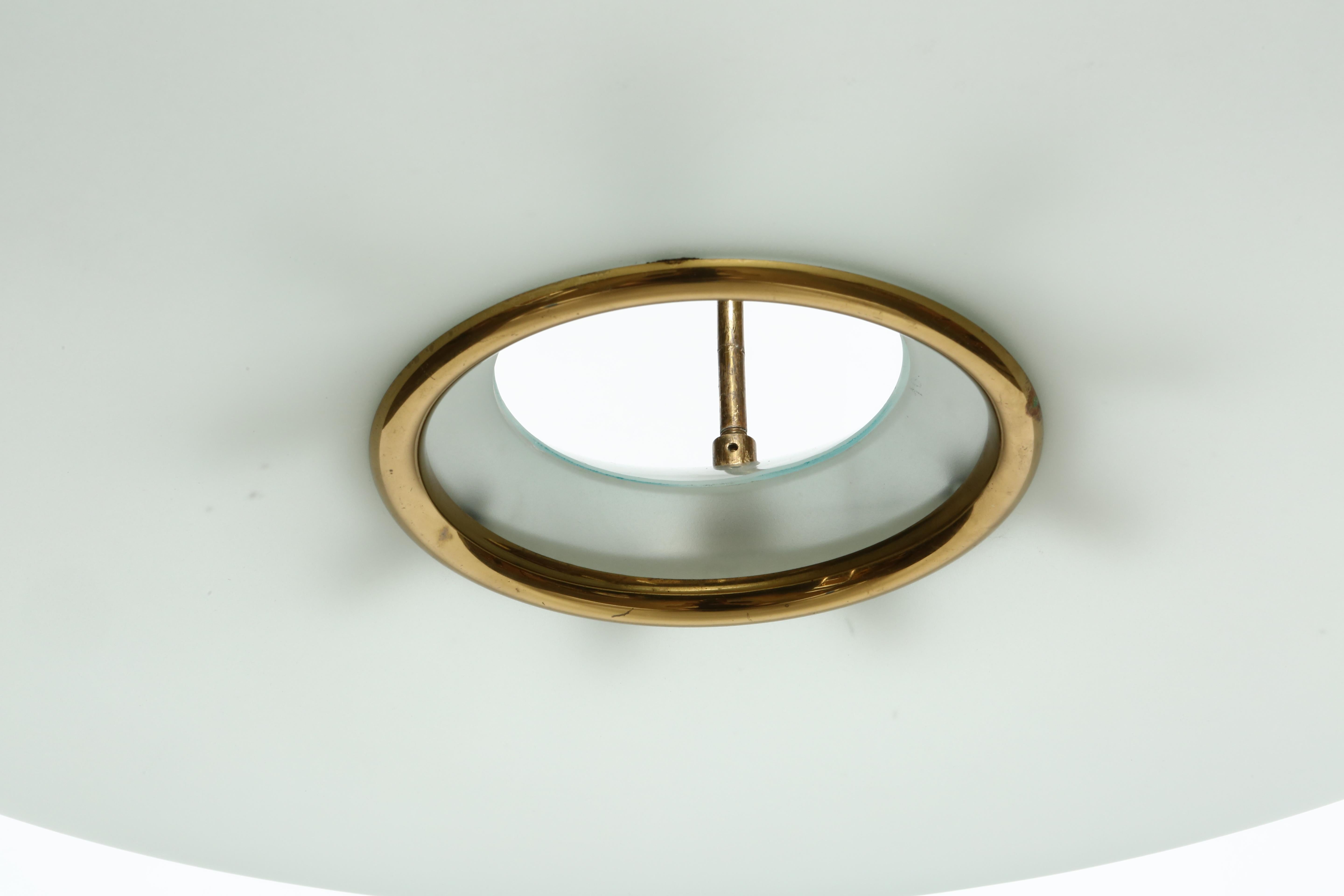 Brass Fontana Arte by Max Ingrand ceiling suspension, Italy circa 1960s For Sale