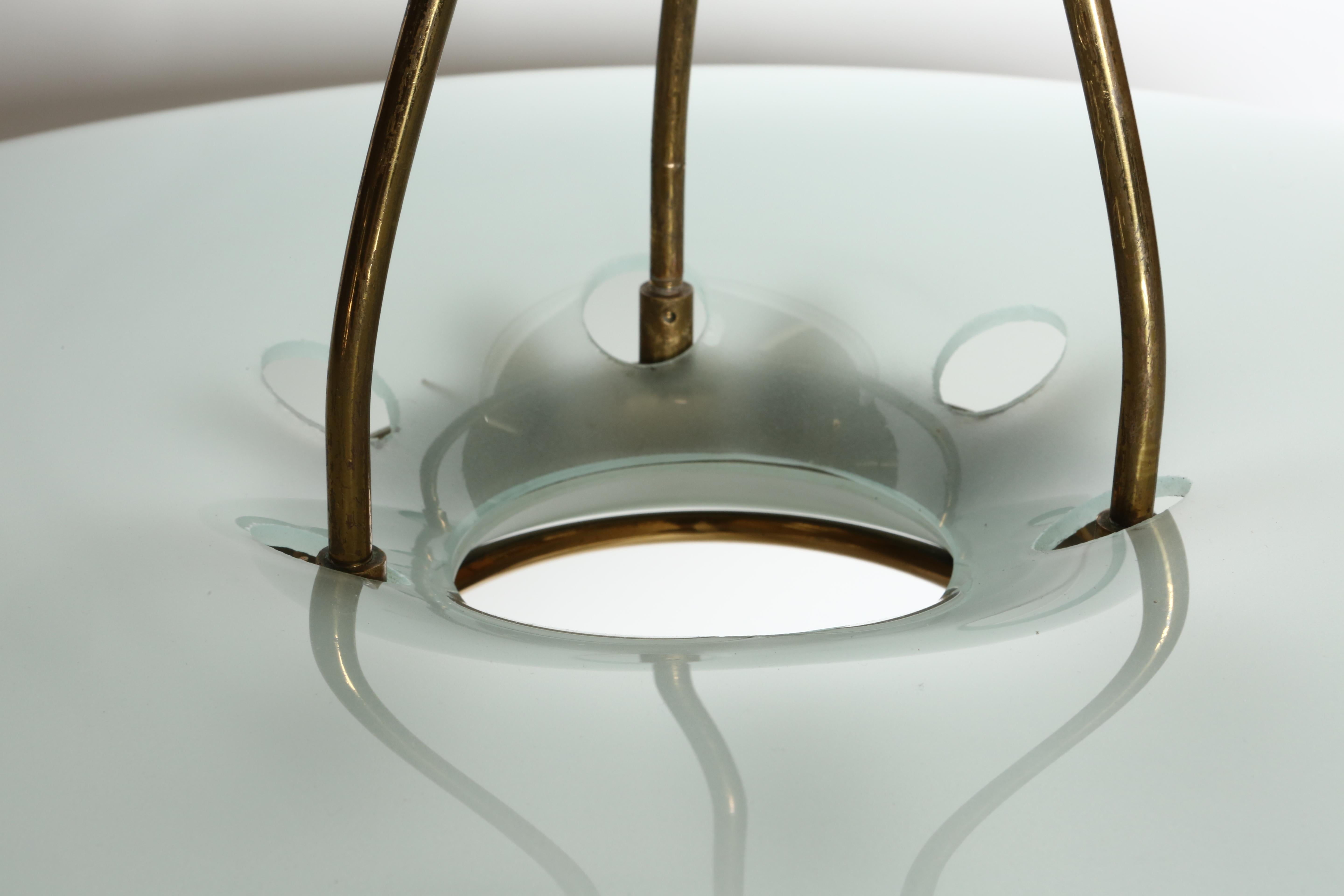 Fontana Arte by Max Ingrand ceiling suspension, Italy circa 1960s For Sale 1