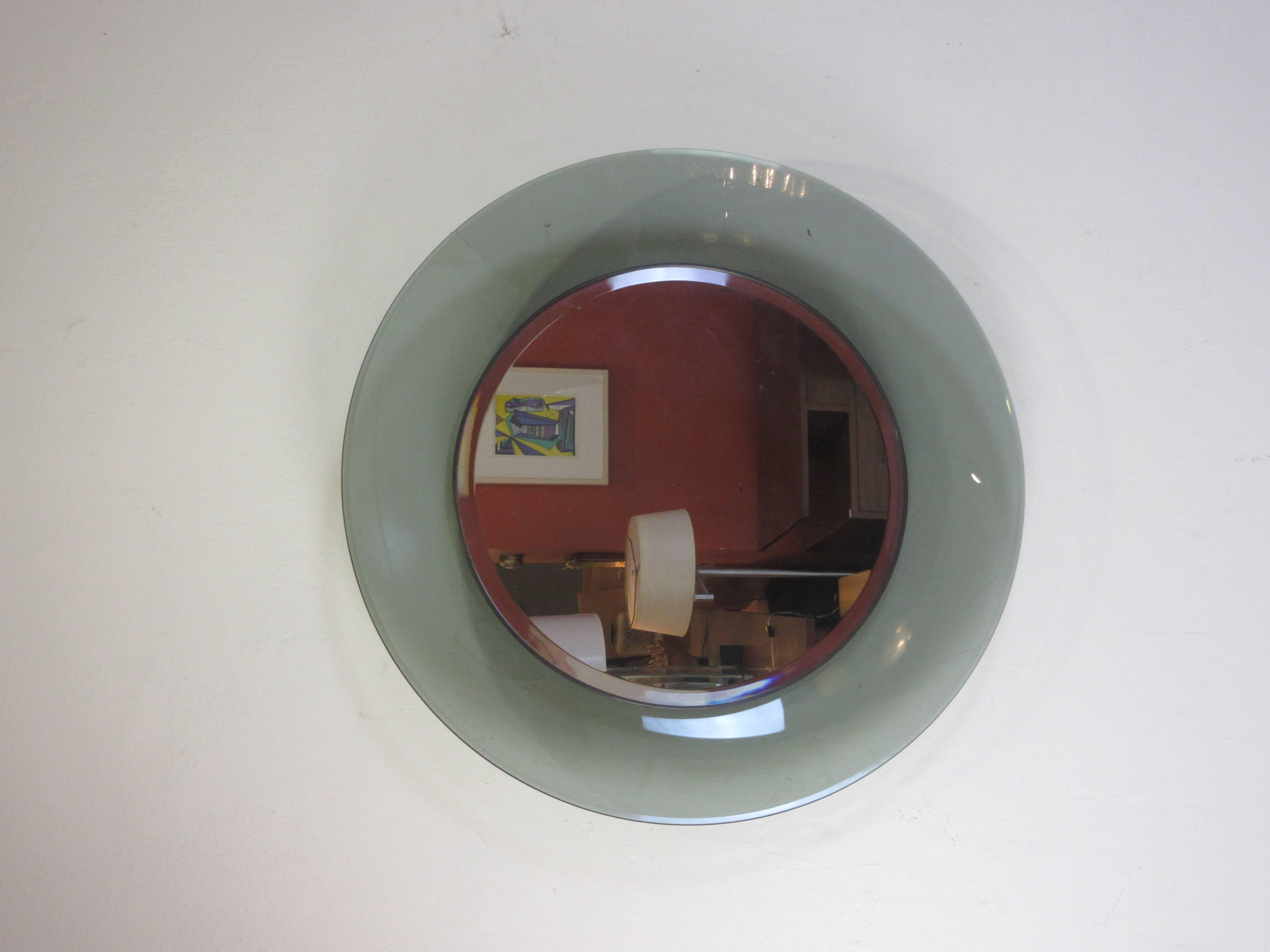 Mid-Century Modern Fontana Arte by Max Ingrand Glass Concave Mirror 