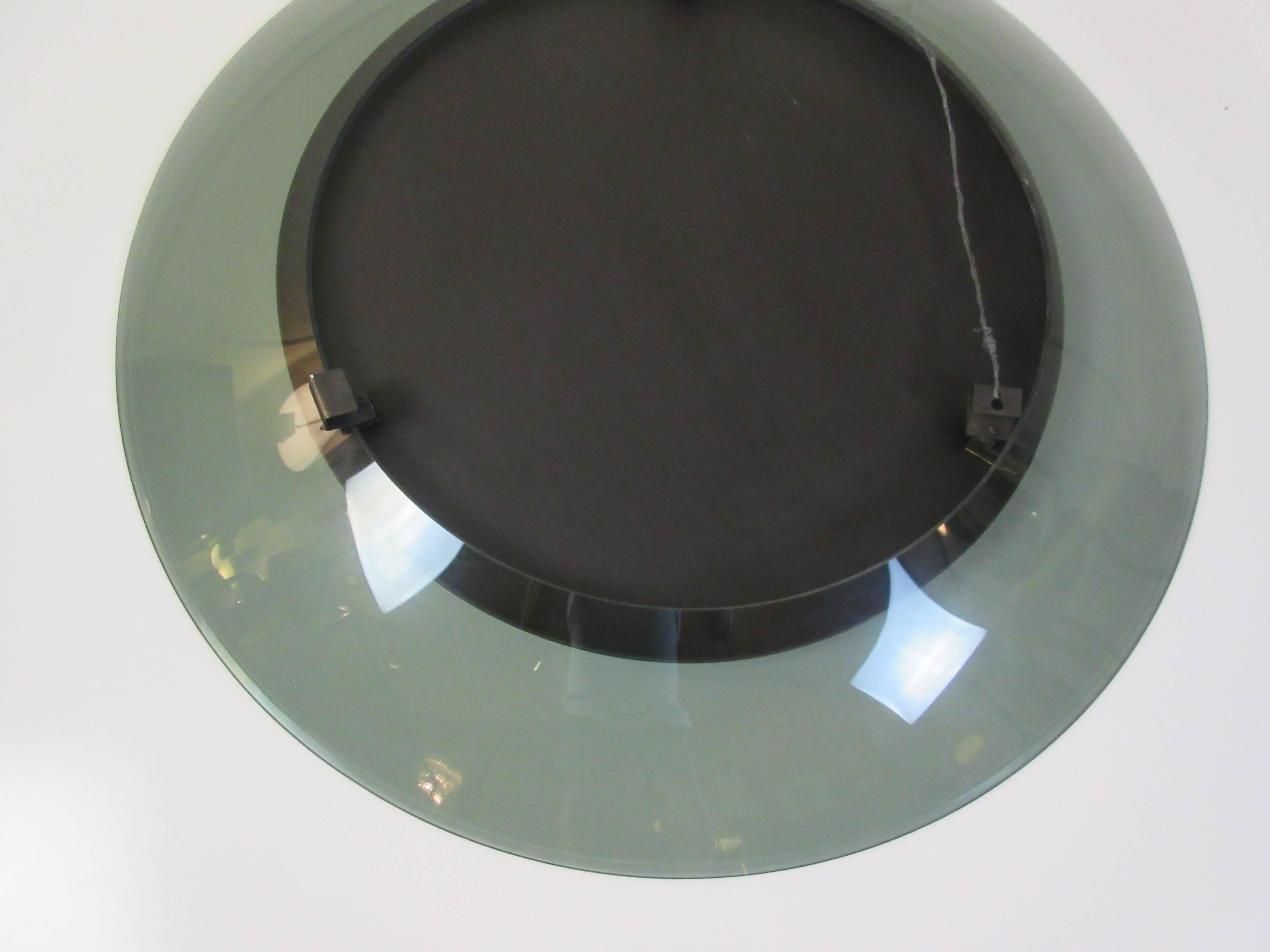 Fontana Arte by Max Ingrand Glass Concave Mirror  In Excellent Condition In Philadelphia, PA