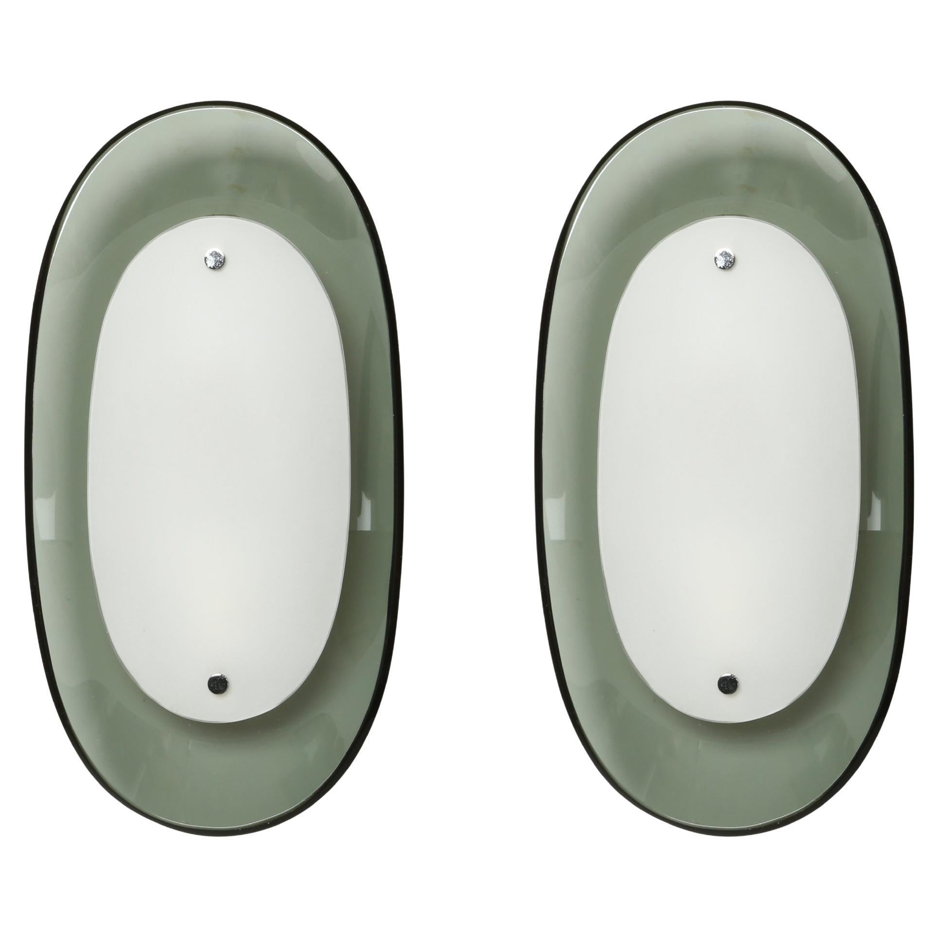 Fontana Arte by Max Ingrand sconces model 2434, set of 2, Italy circa 1960s in vendita